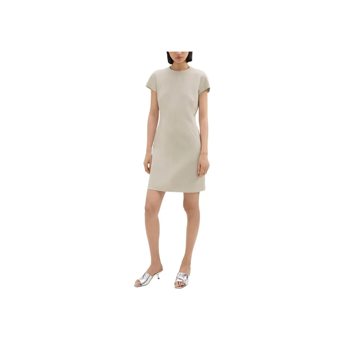 THEORY Short Sleeved Dress Women's Rock White