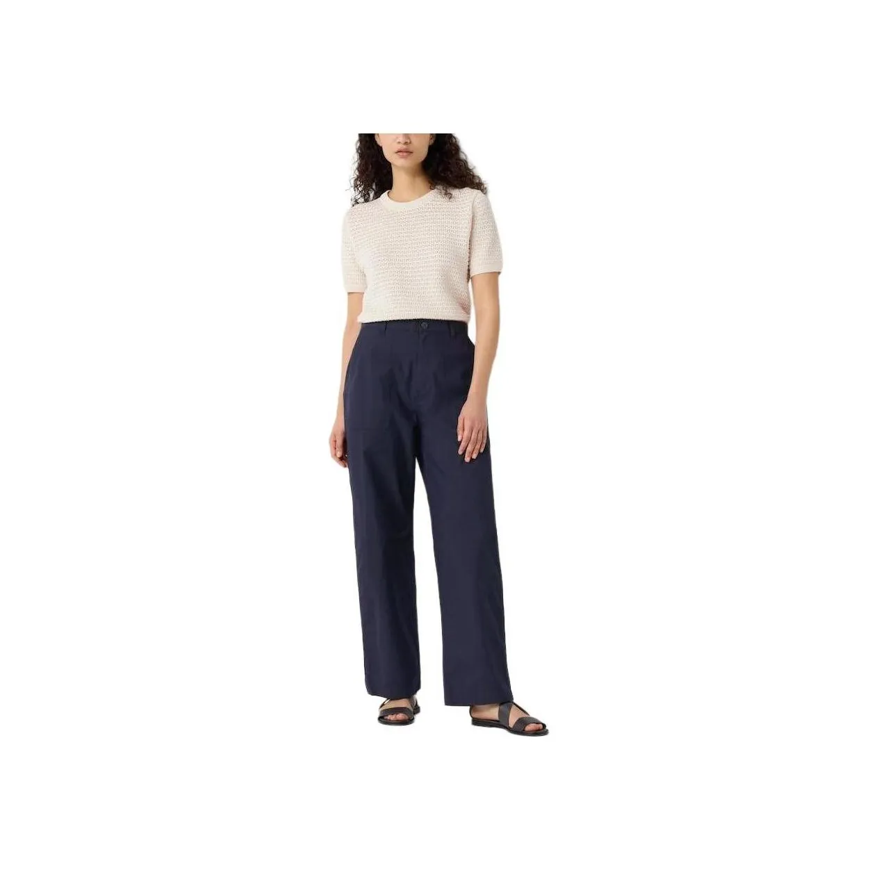 Ines De La Fressange X UNIQLO X Ines De La Fressange Casual Pants Women's Navy Blue