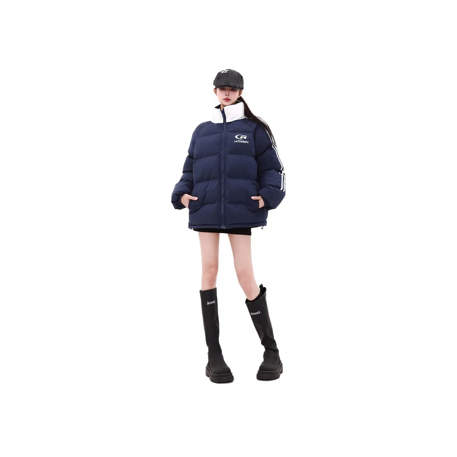IQC Puffer Jackets Women's Navy Blue