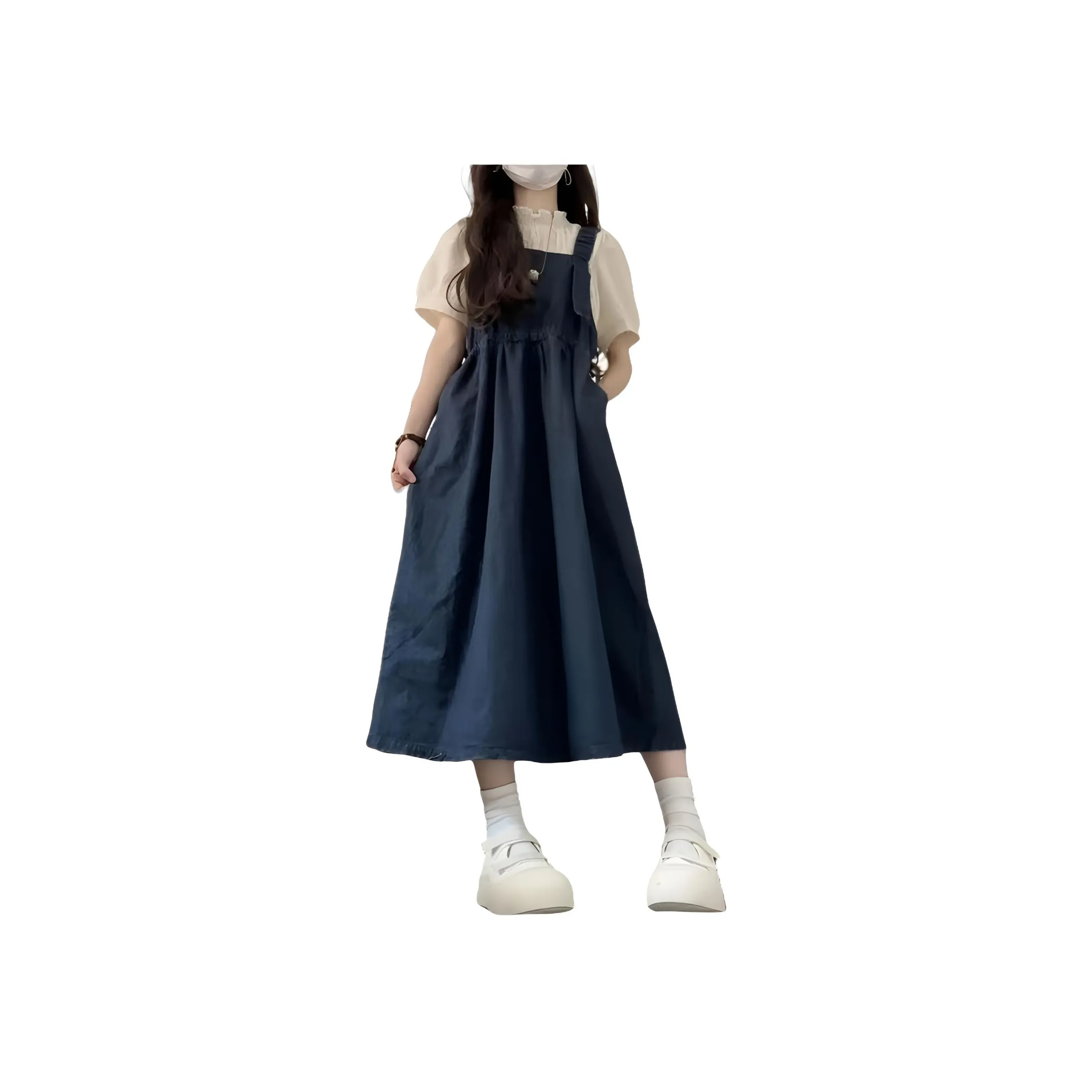 TONYBEAR Летнее платье для школьниц удобное модное универсальное и элегантное из денима