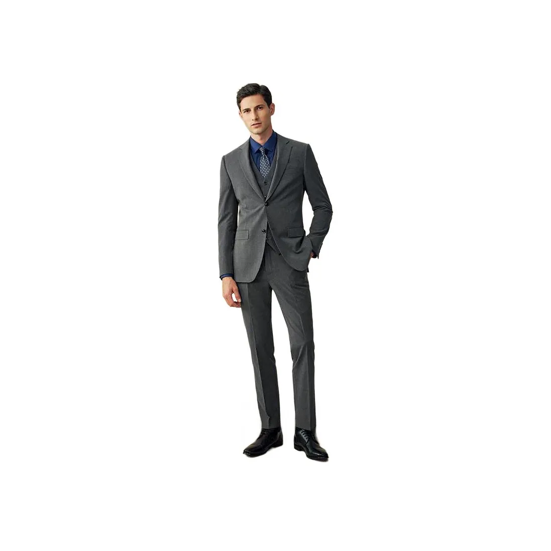 BUSYCON Light Gray Men's Business Suits BUSYCON Светло-серый Мужской Бизнес-костюм