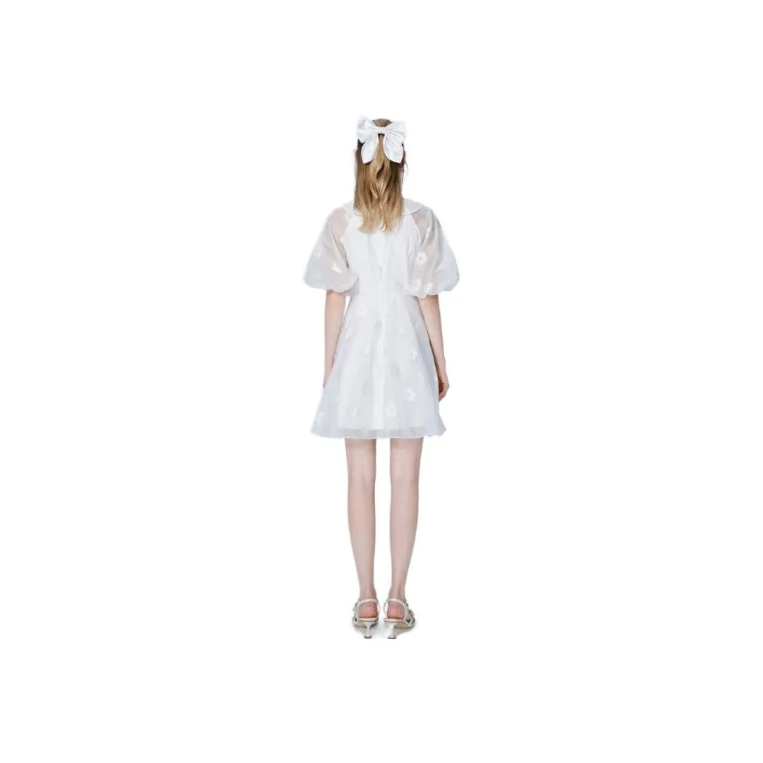 AIVEI Short-Sleeved Dresses Women's White