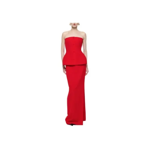 ROLAND MOURET Red Женские Платья без рукавов