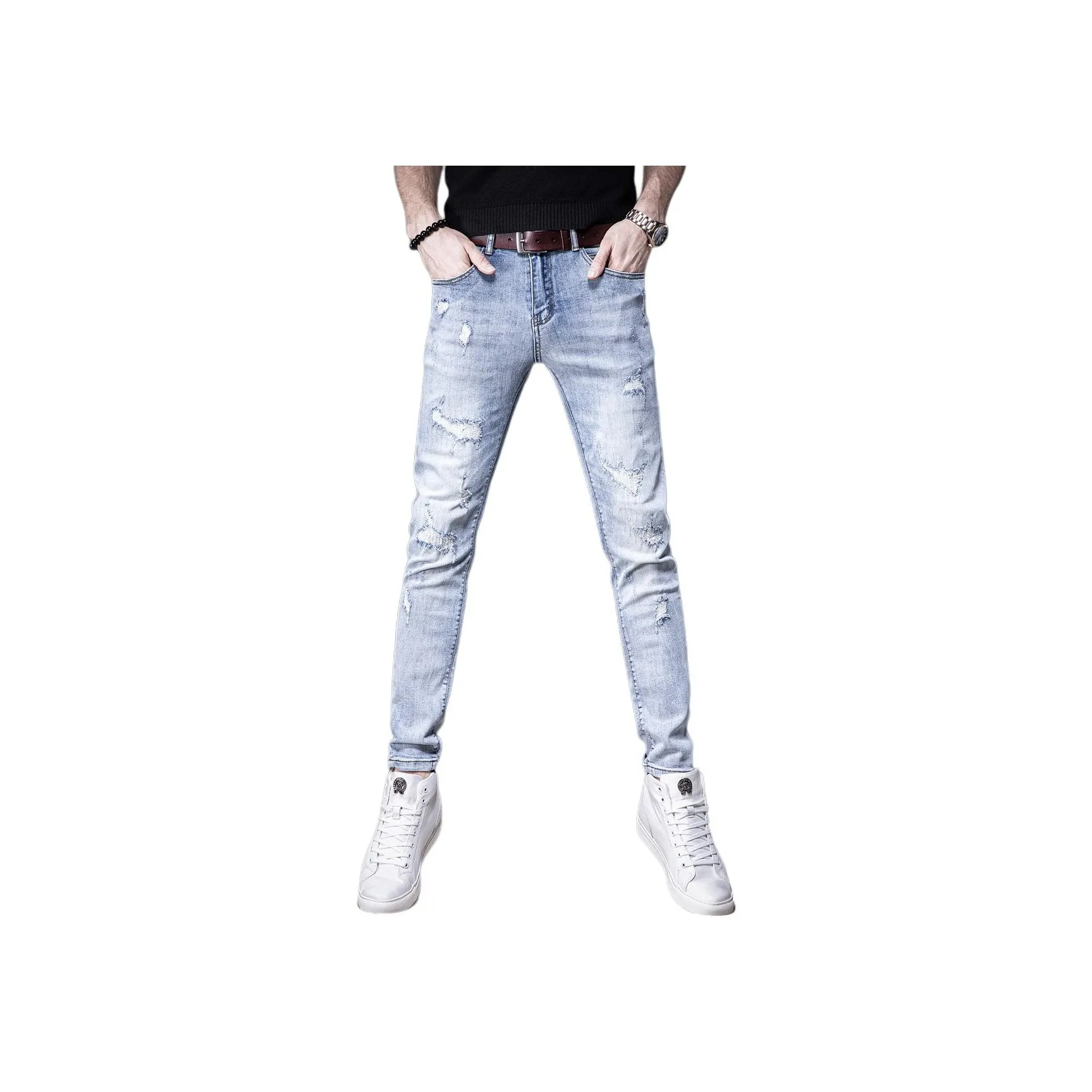 Devanro Jeans Men's Light Blue