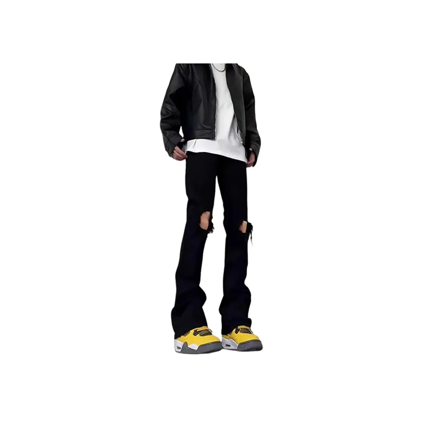 WHELVE Jeans Unisex Black Distressed Edition