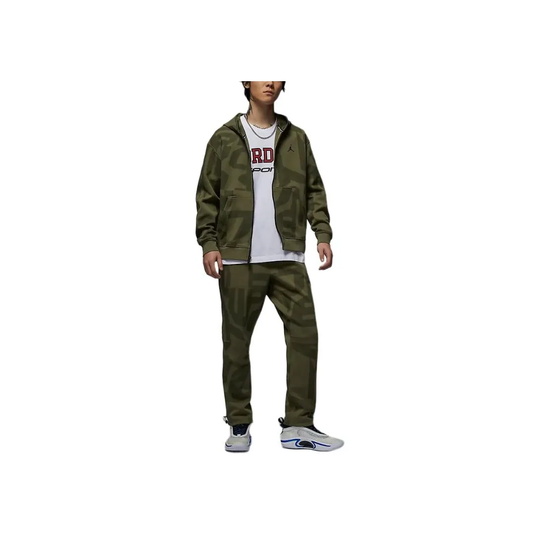 Jordan SportHOOP Knitted Sweatpants Men's Medium Olive Green