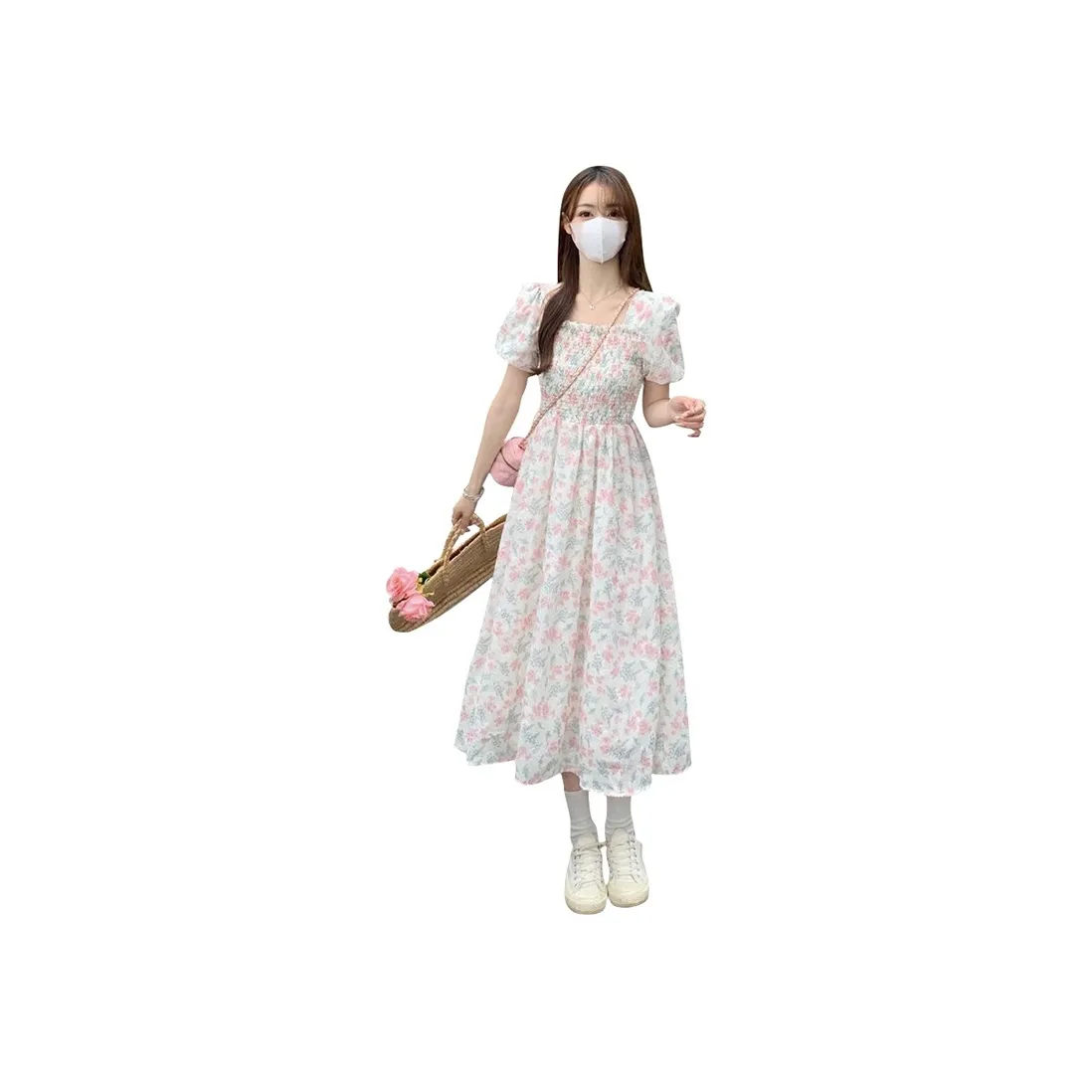 ROBINHOOD Short Sleeved Dresses Women's Floral Color