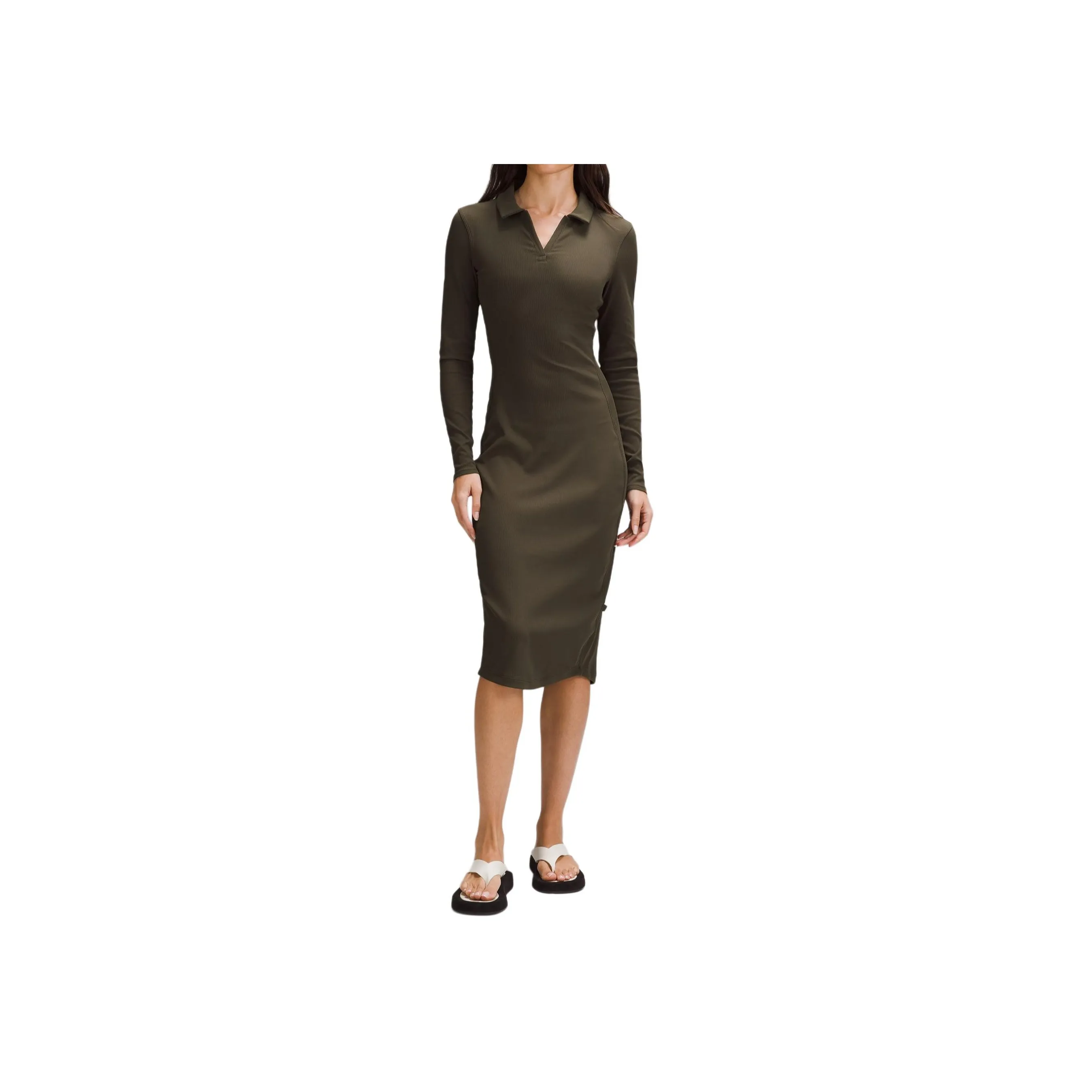 Lululemon Long Sleeved Dress Women's Dark Olive Green