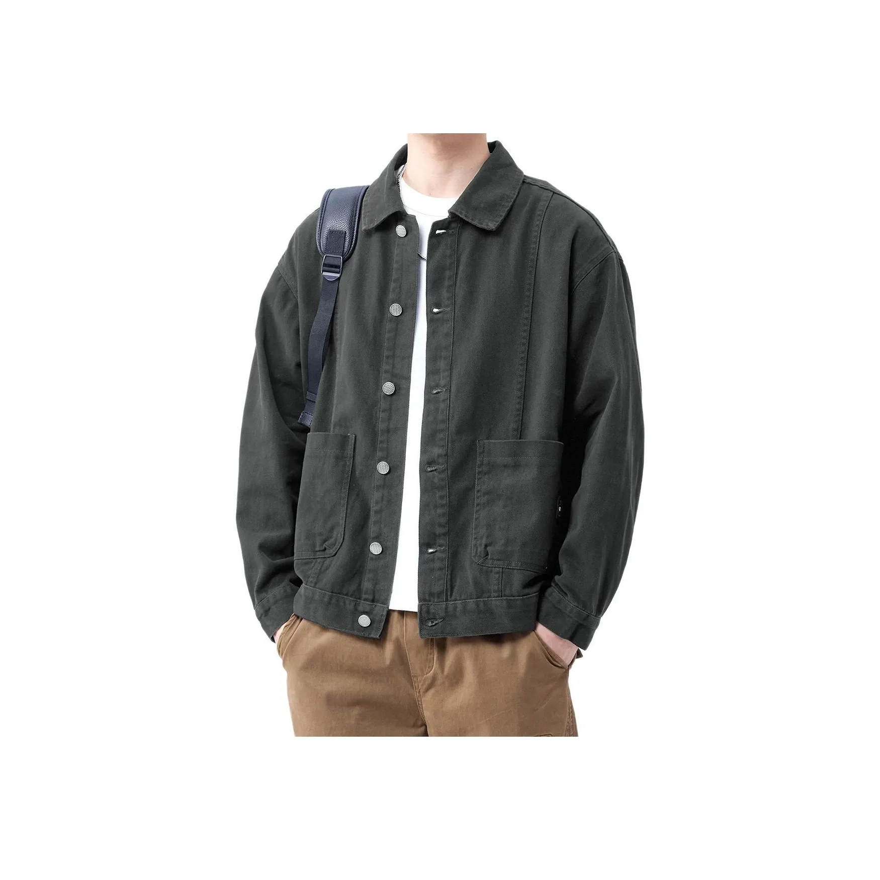 Tonlion Denim Jacket Unisex Dark Gray