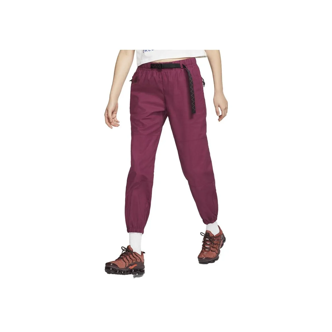 NIKE Бургундские Женские Вязаные Тренировочные Брюки