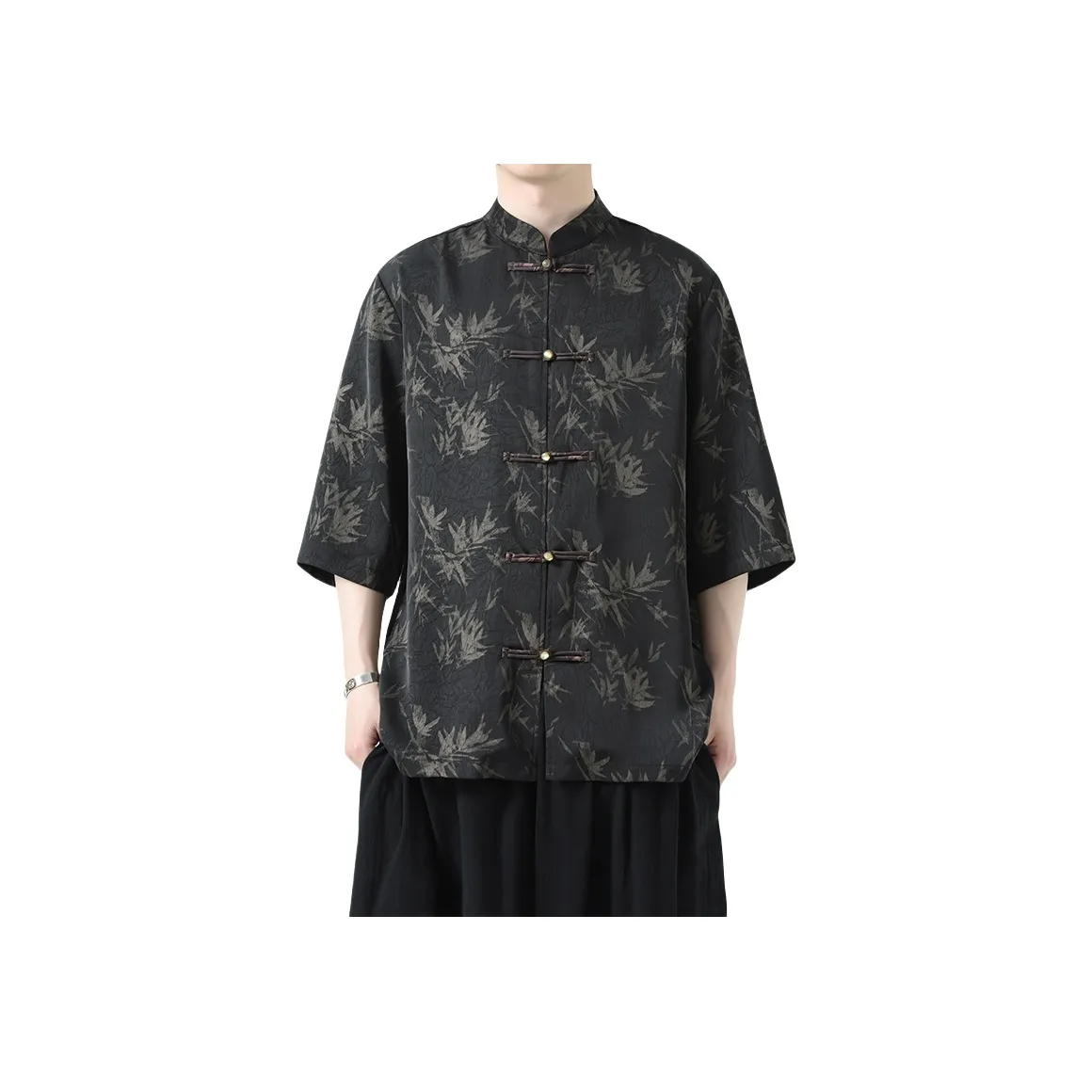 JIARONG Черная унисекс рубашка