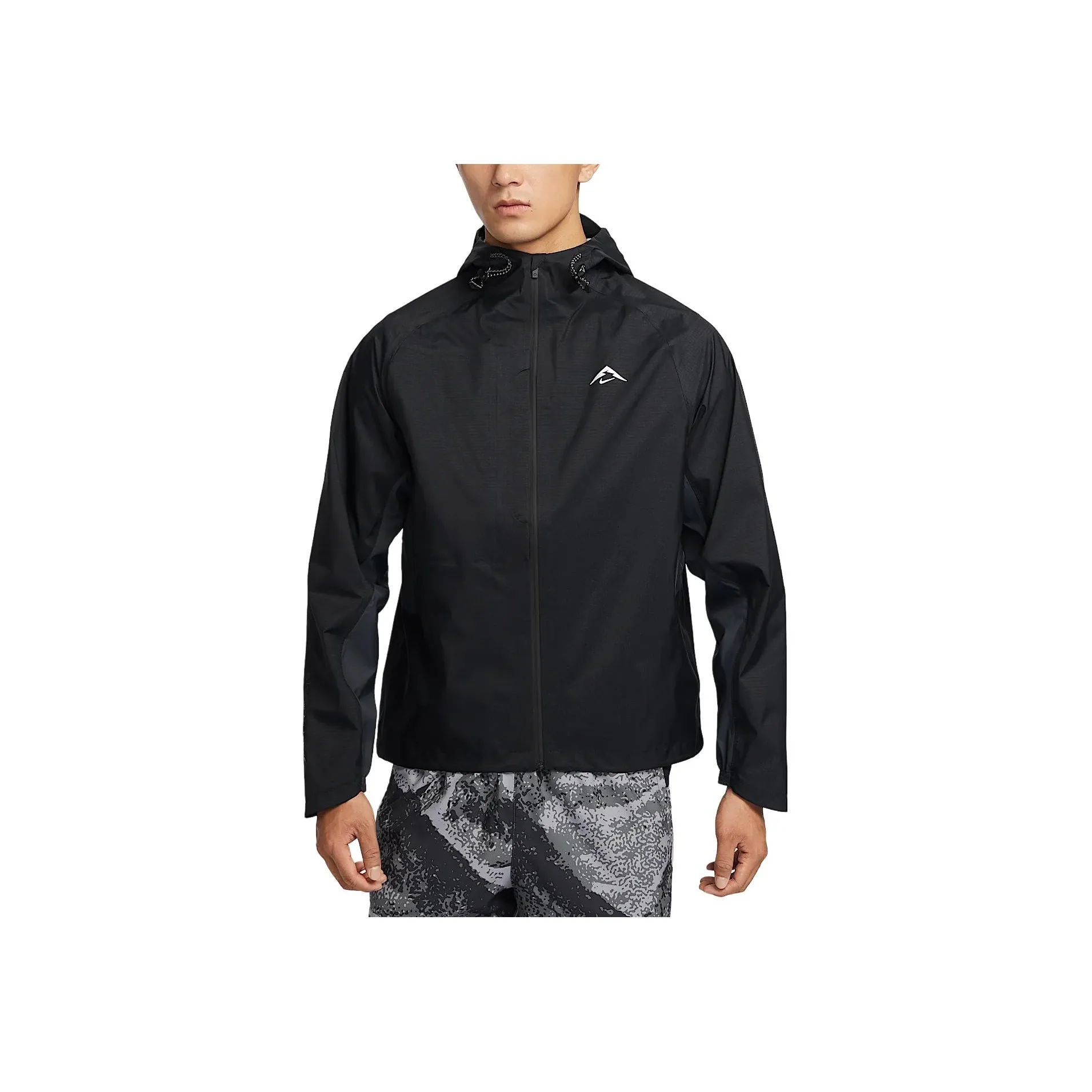 Nike Water Resistant Windproof Breathable Windbreaker Jacket Men's Black/Mountain Peak White