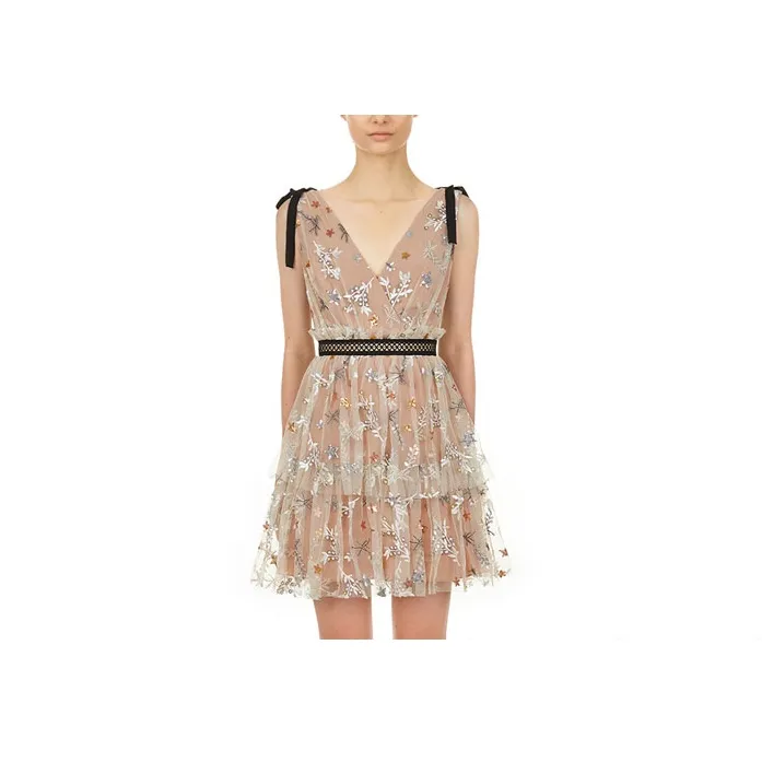 Self portrait Sleeveless Dress Women's Nude Pink