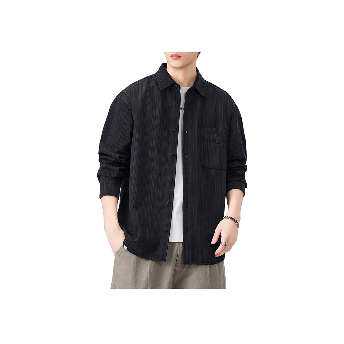 FAIRWHALE Универсальный Модный Бренд Рубашка Куртка Мужская