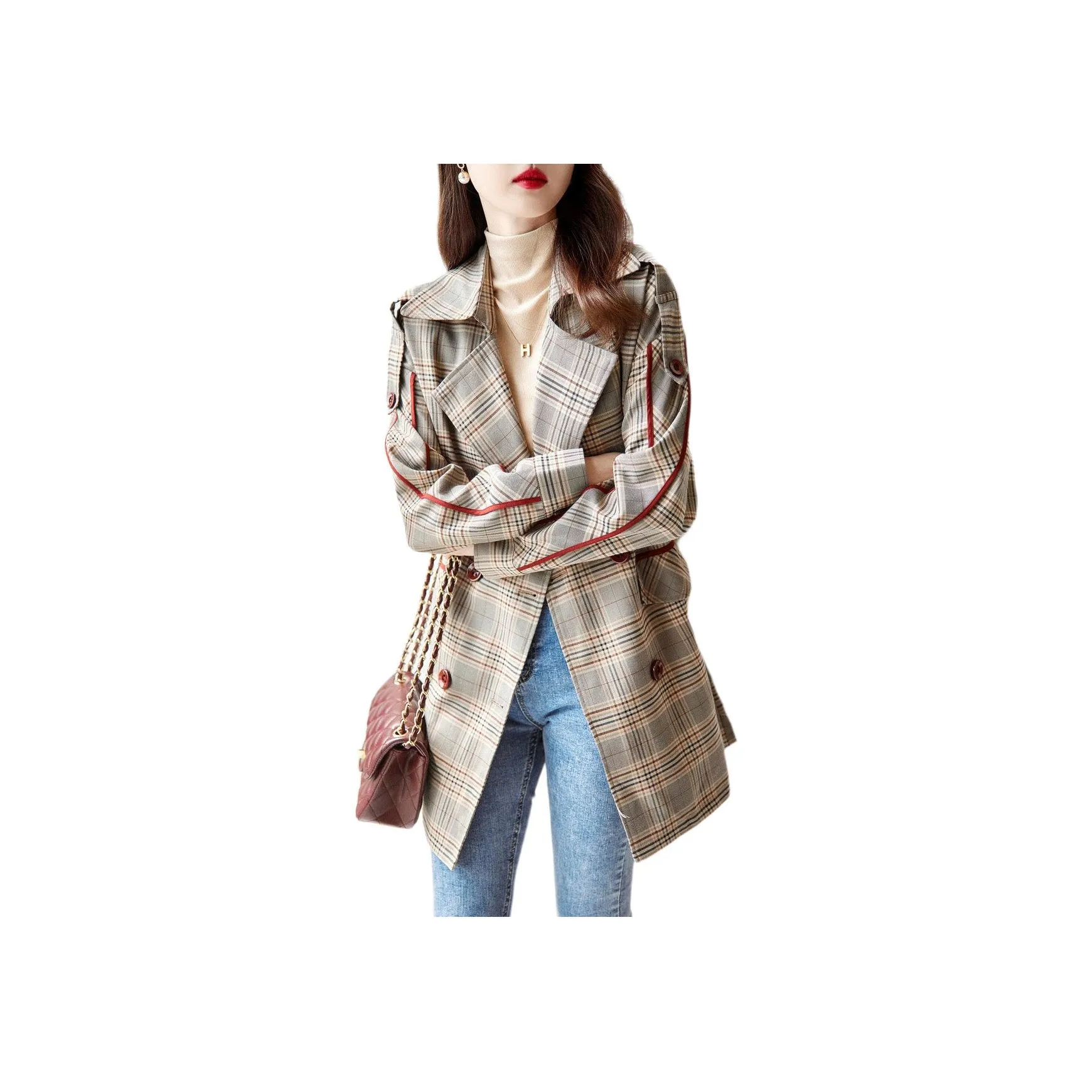 Dme Темно-красный Женский Тренч