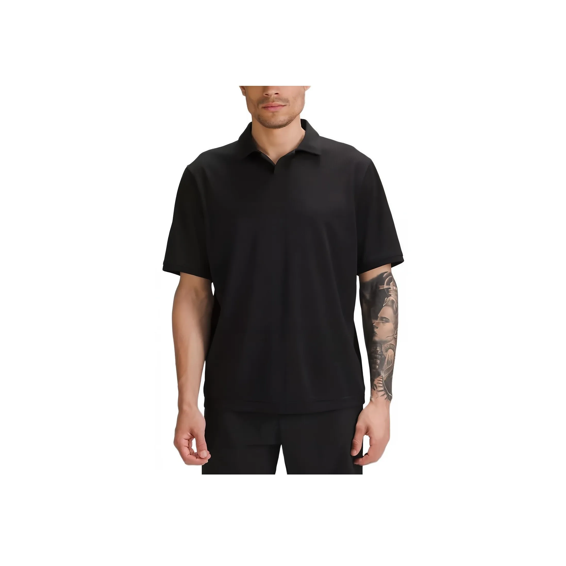 Lululemon Textured Mesh Short Sleeve Polo Shirt Men's