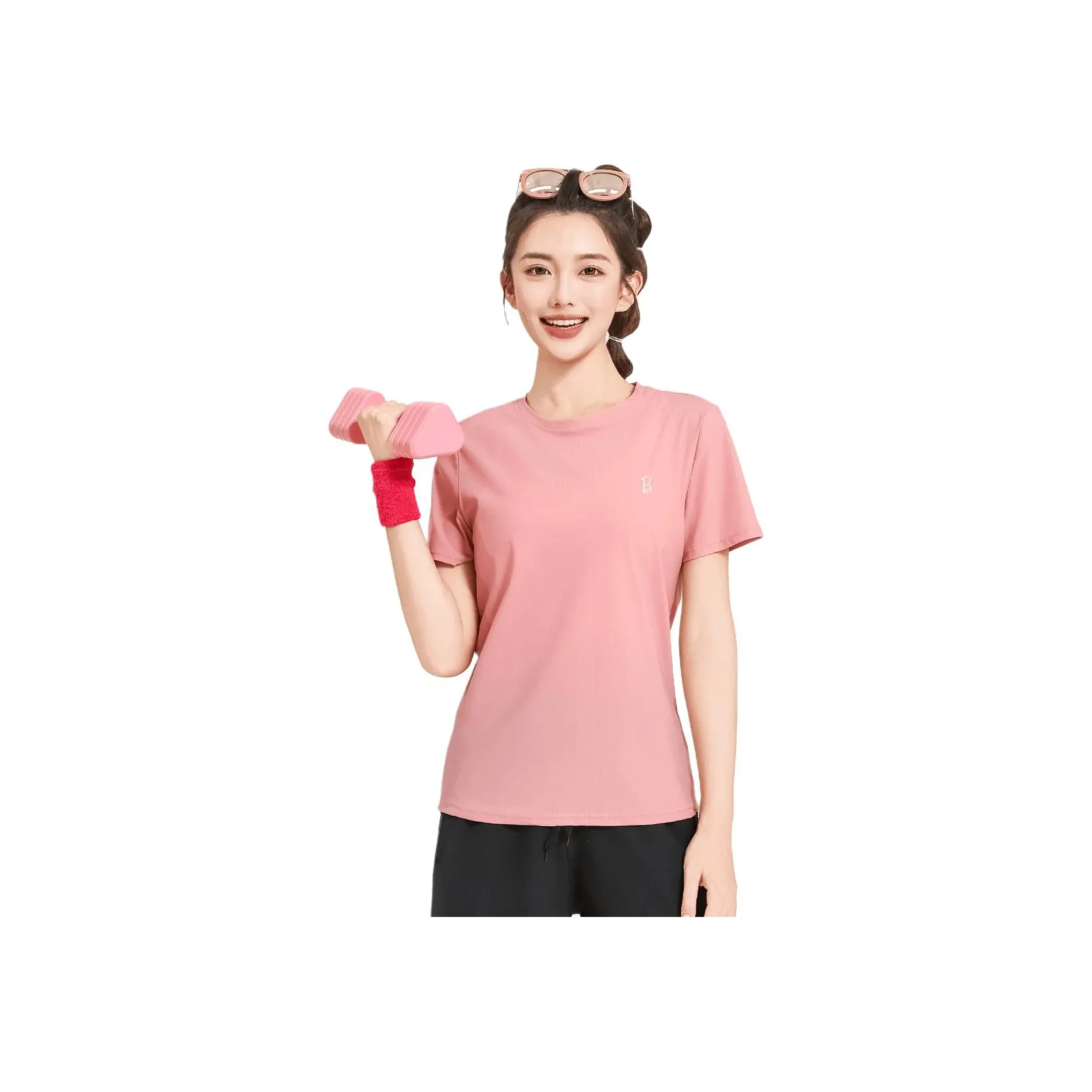 Барби Пыльно-розовый Женские Йога T-рубашки