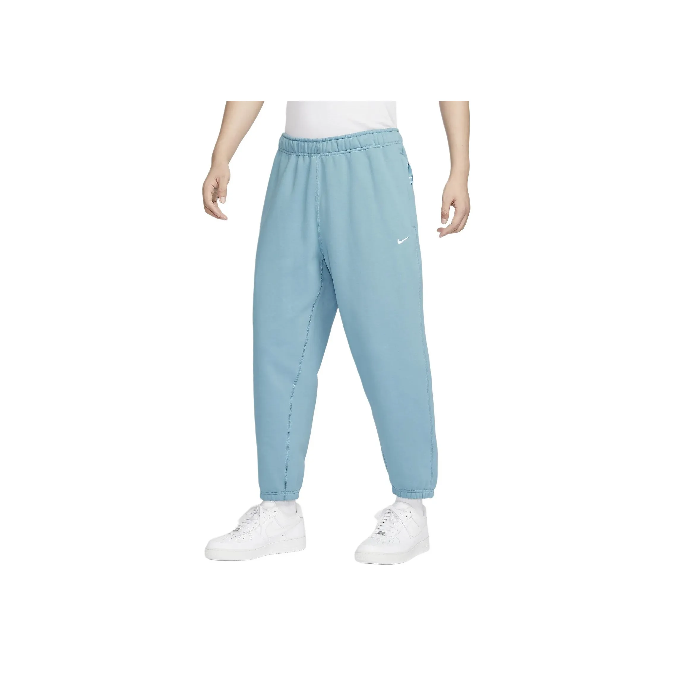 Nike Solo Swoosh Knitted Sweatpants Men's Denim Blue Green/White