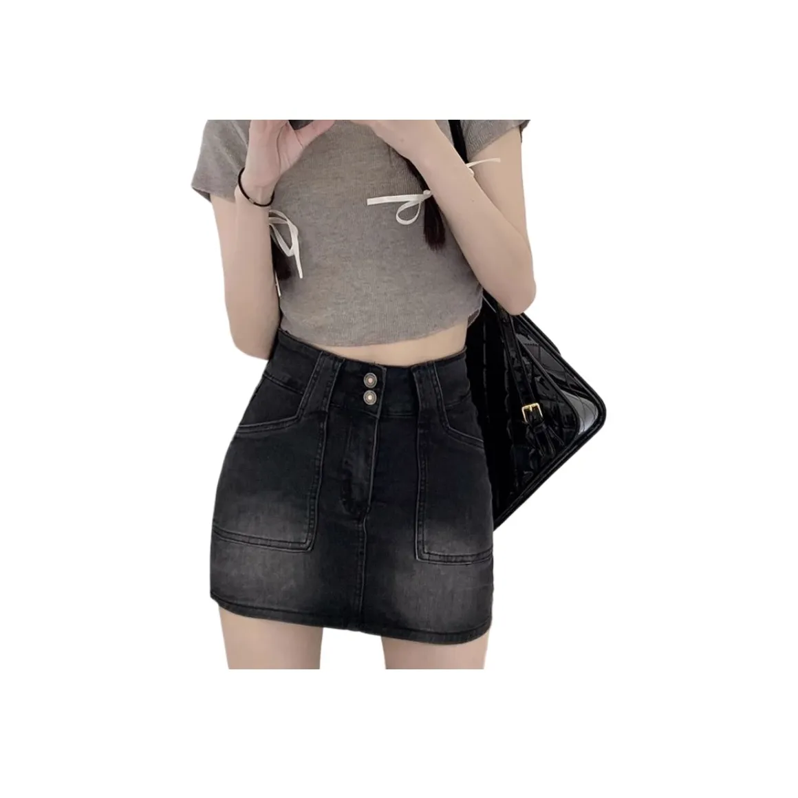 Lan Miao Джинсовые короткие юбки Женские