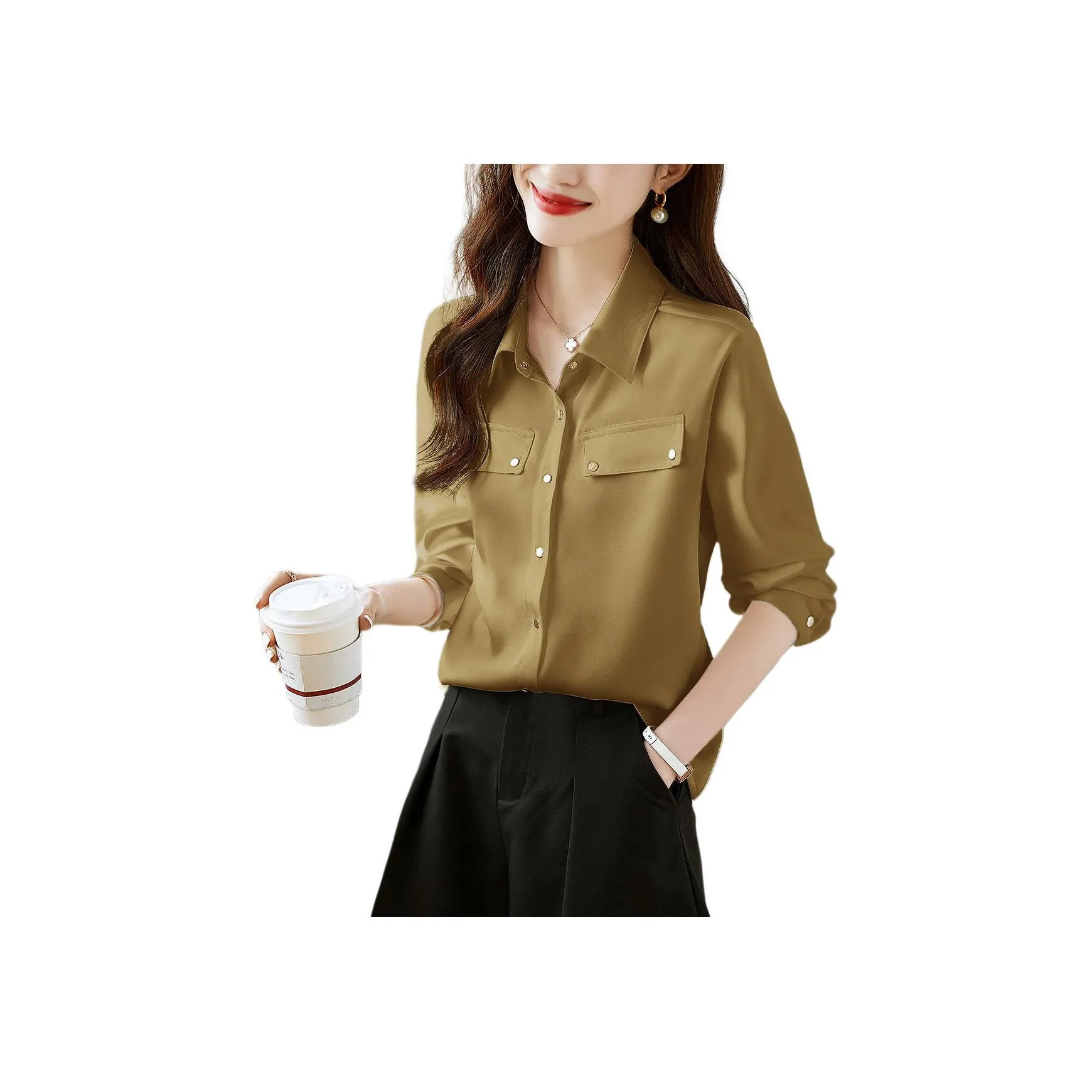 XWI Желтые, зеленые Женские Рубашки