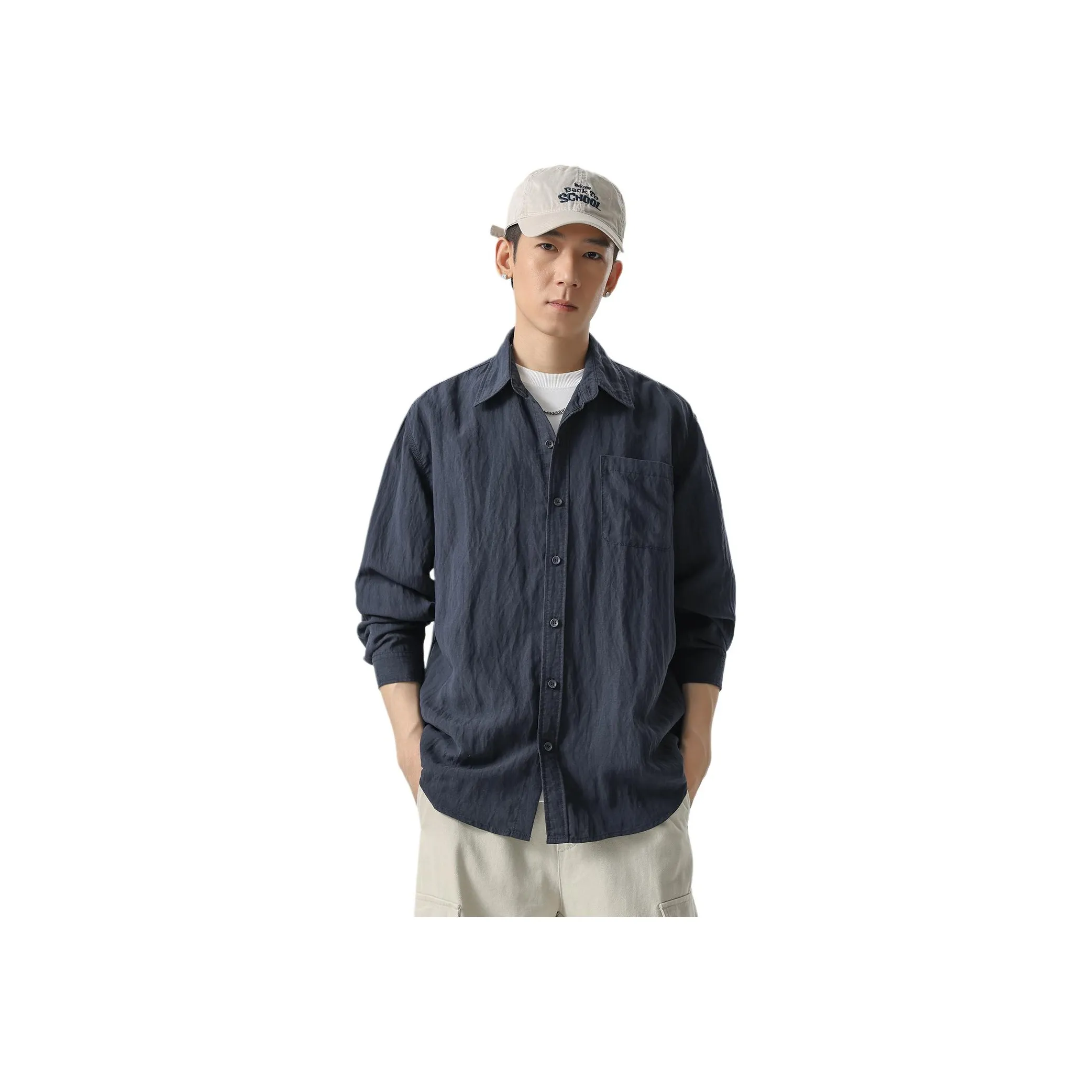 WOOD SOON 2025 Осень Зимний Японский стиль Художественный стиль Открыто Передняя часть Длинный рукав Рубашка Мужская