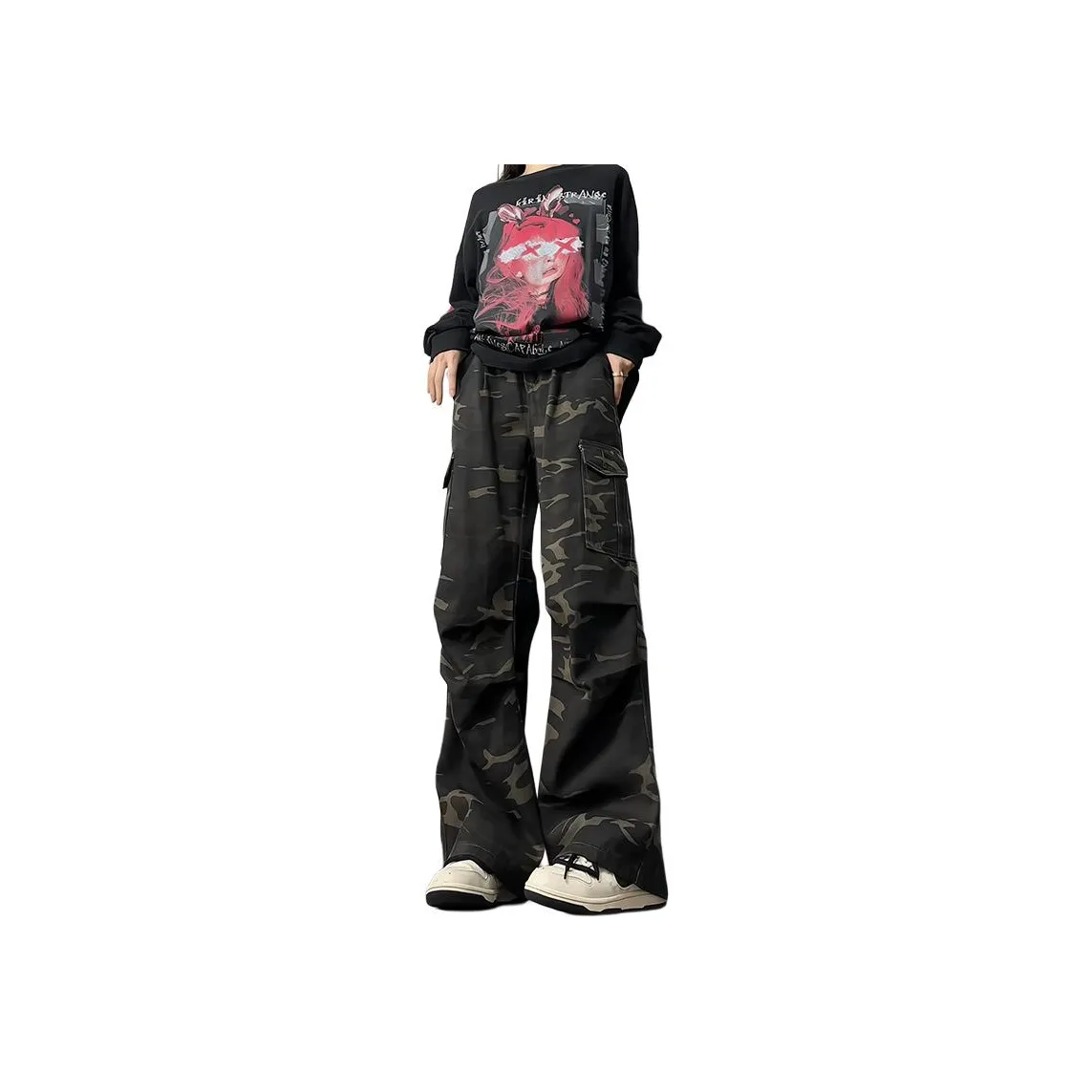 FaLeeOn Камуфляж Унисекс Повседневные Штаны