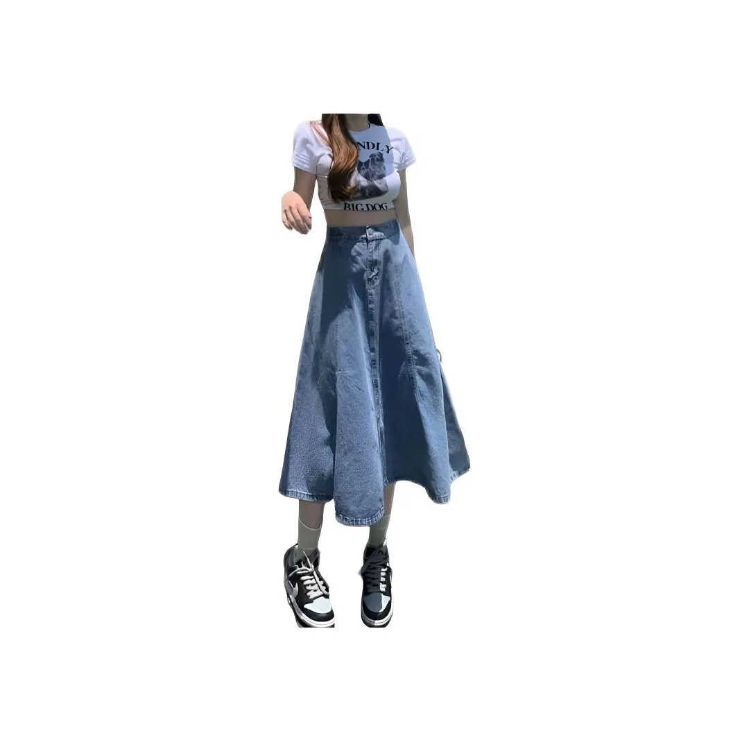Genius Pooh Denim Long Skirt Women's