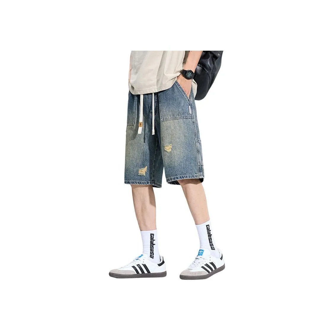 Мед Ностальгический синий Шорты Унисекс Джинсовые шорты