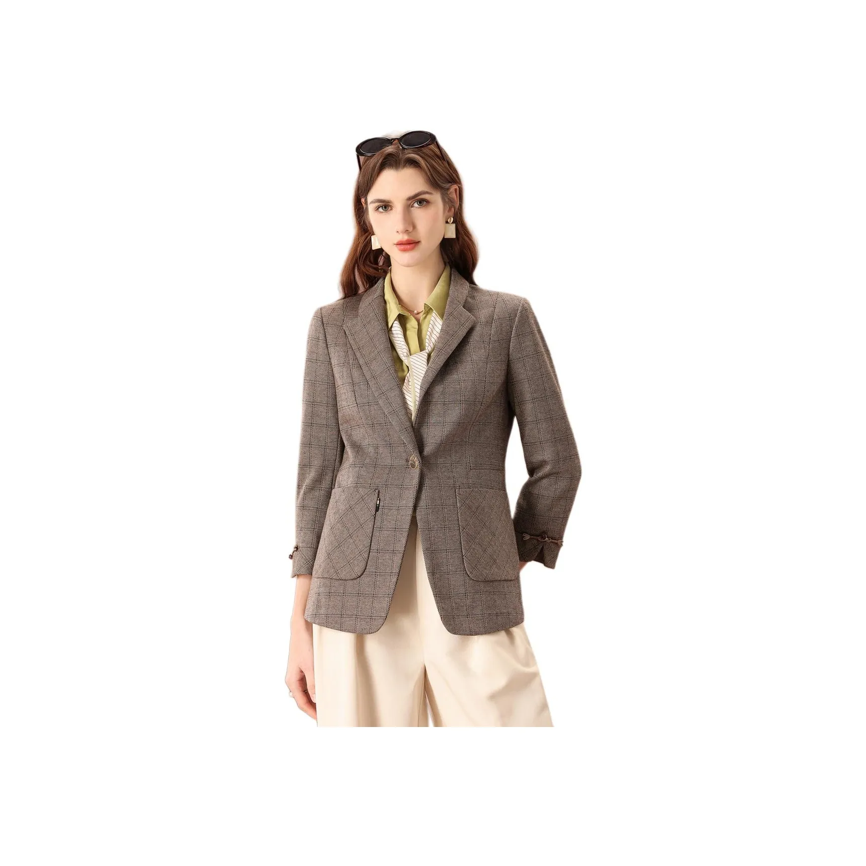 FENHONGMALI Бизнес-костюм женский кофе