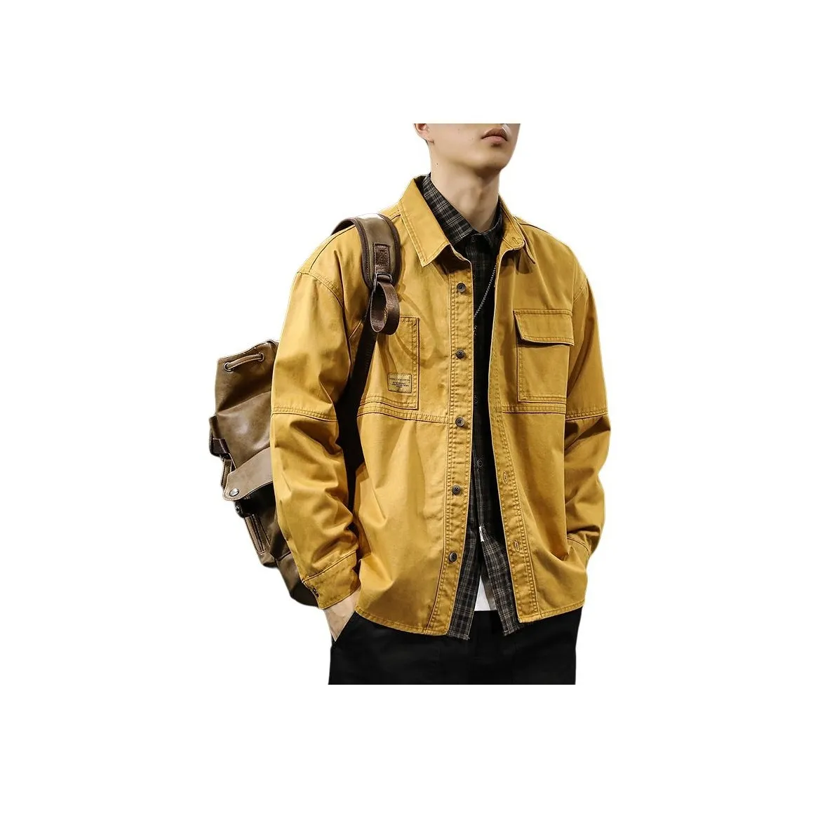 QIANJINNIU Желтая унисекс рубашка