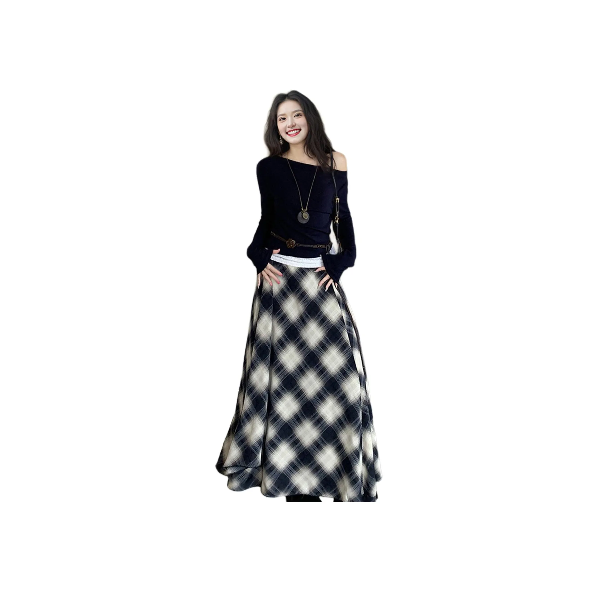 Wbwq Темно-синий Комплекты Женские Юбка и Топ