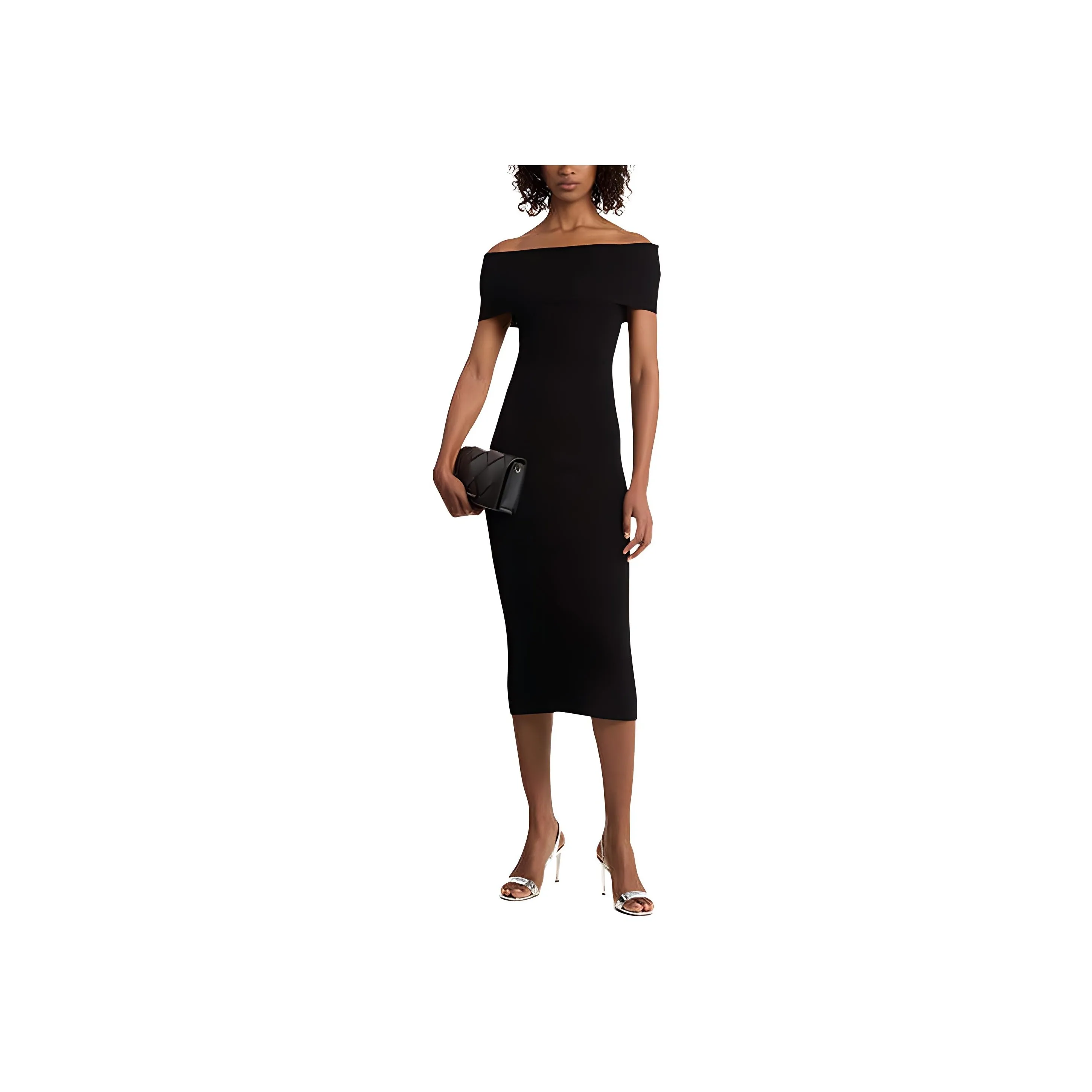 MICHAEL KORS Stretch Knit Over-The-Shoulder Dress