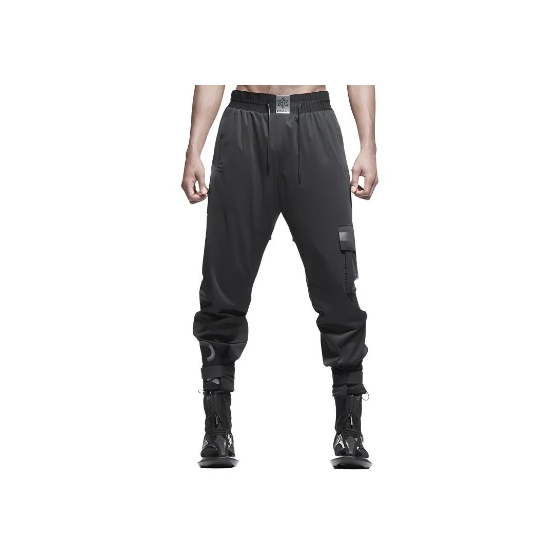 NORVINCY Western Trendy High Rebound Knitted Fabric Casual Pants Unisex Black