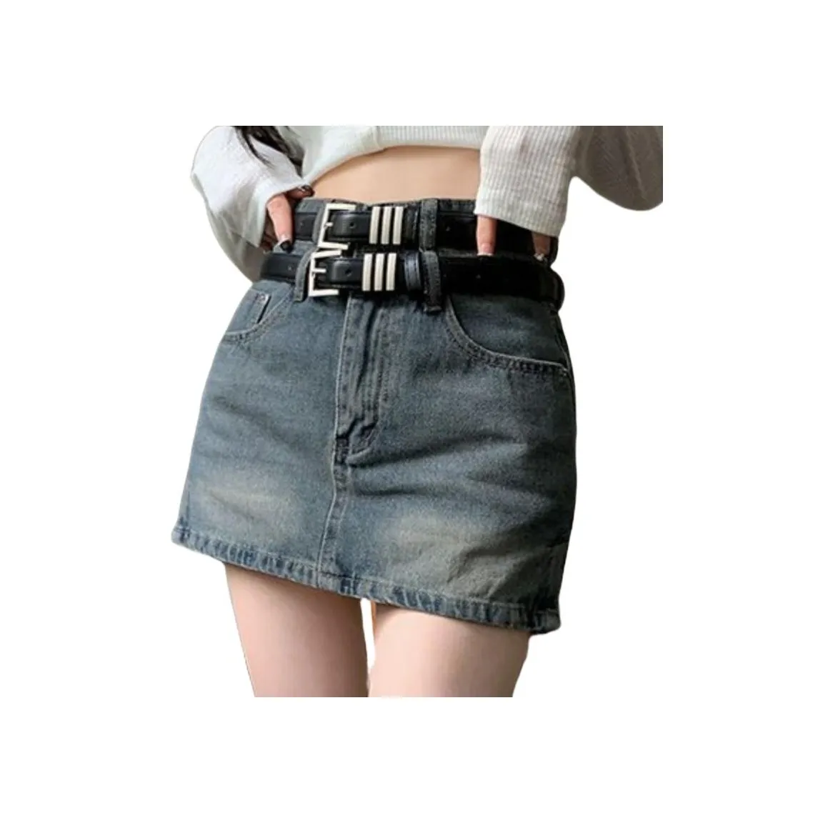Lan Miao Джинсовые короткие юбки Женские