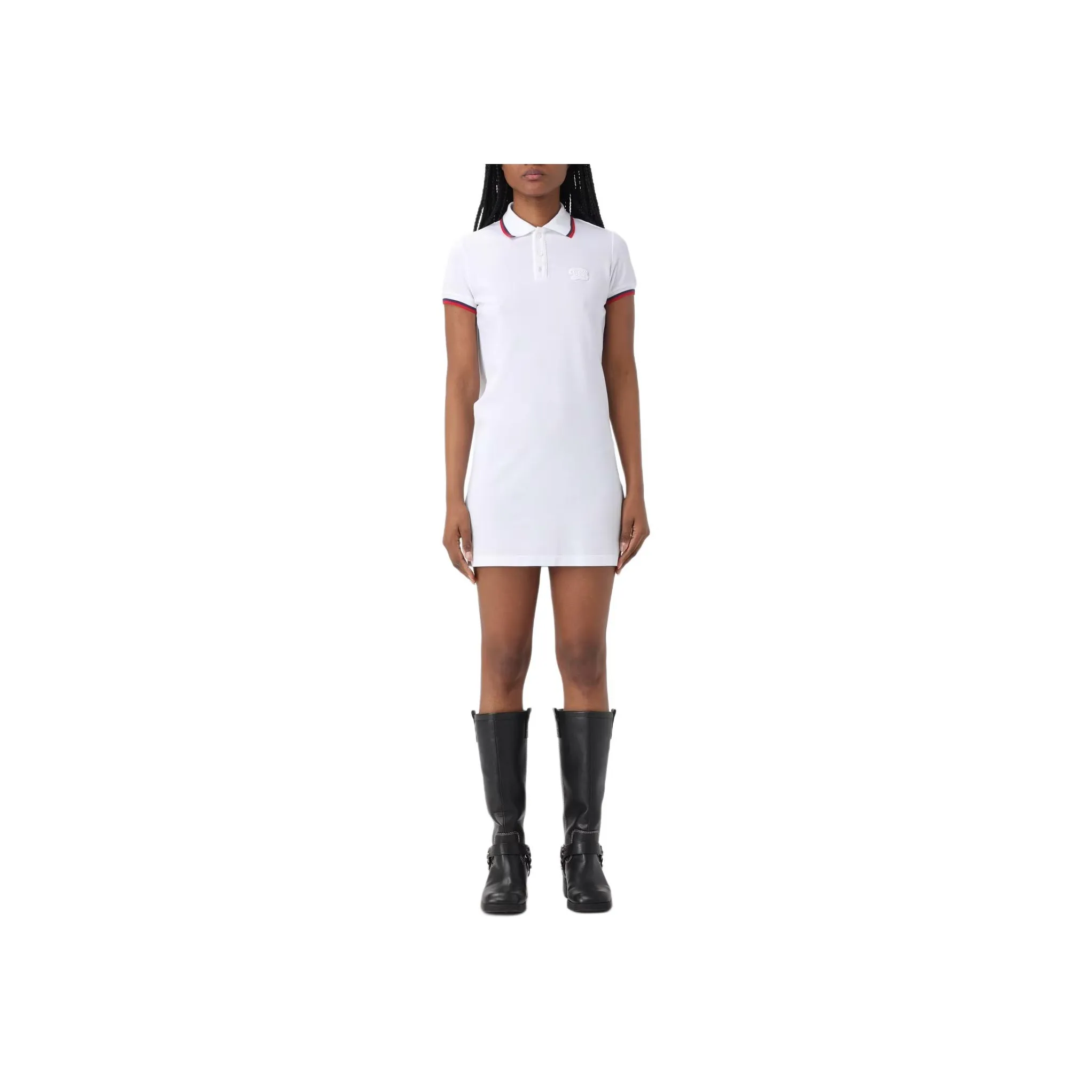 DSQUARED 2 Logo Embroidered Maxi Cut Out Polo Dress