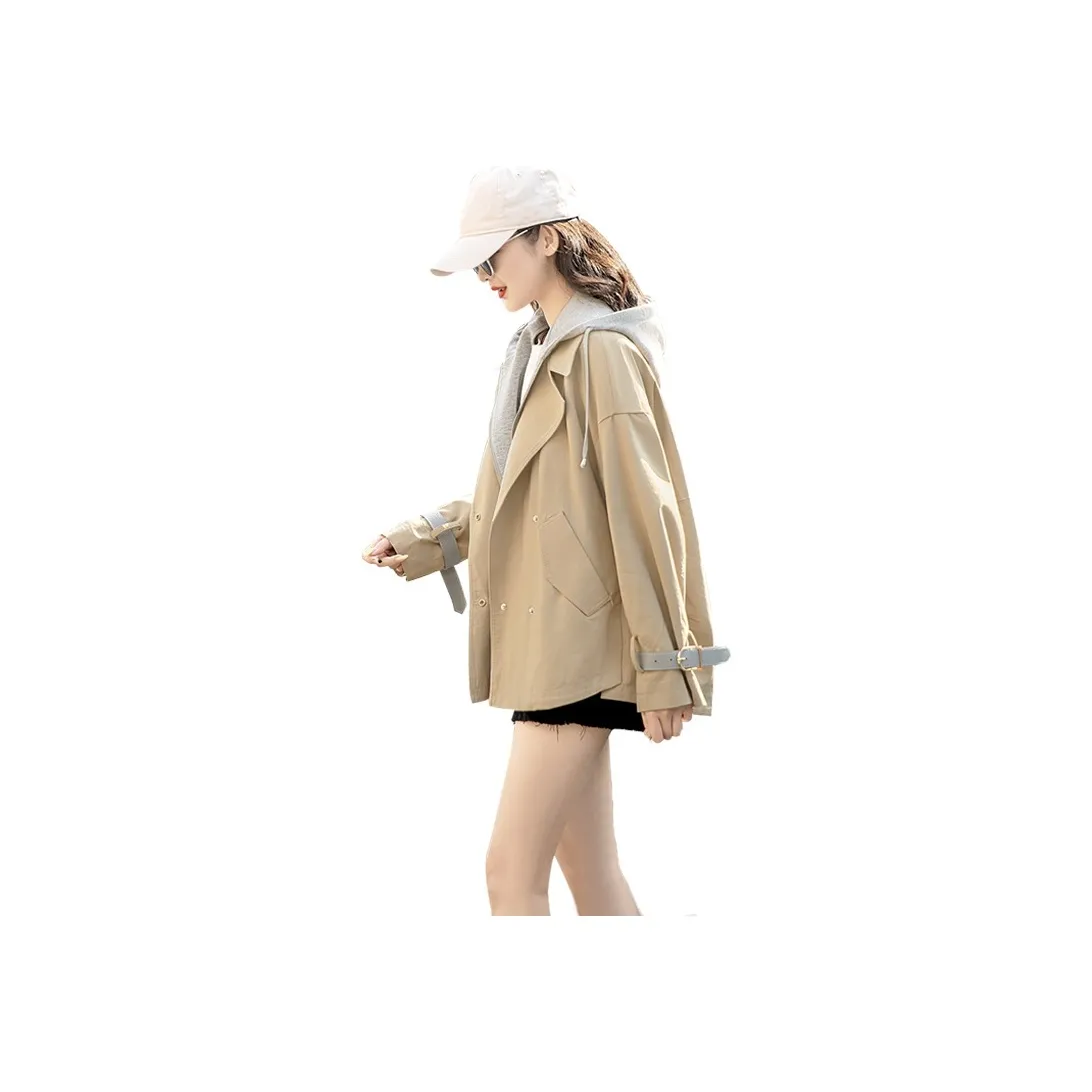 Cypress House Jackets Women's Khaki & Light Gray
