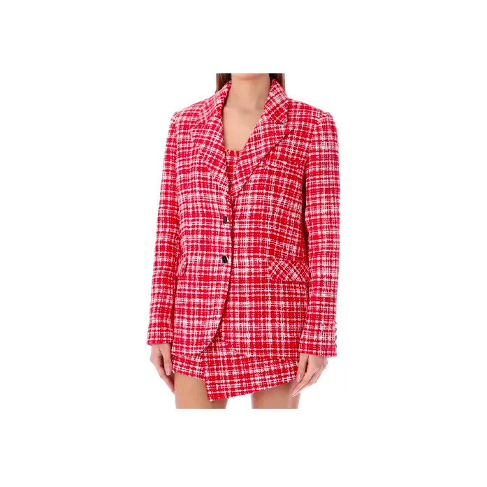 Self-portrait Bouclé Checked Blazer