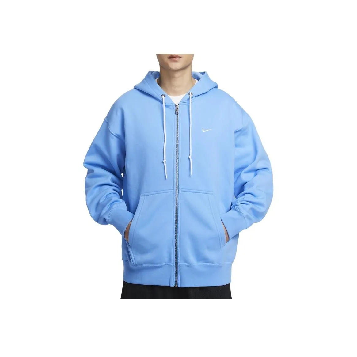 Nike Solo Swoosh Zip Up Drawstring Hoodie