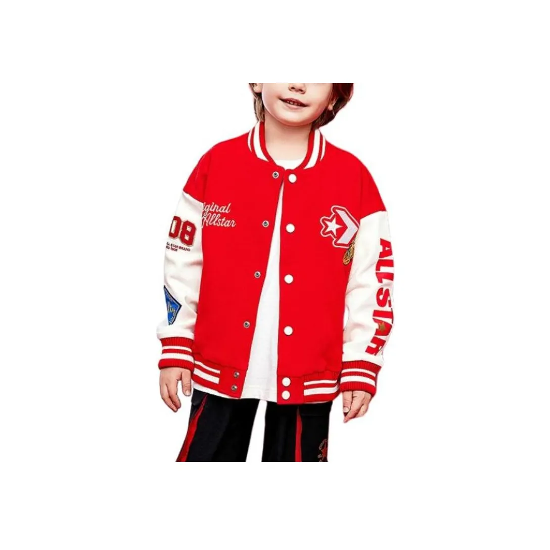 Конверс x GLADEE Бейсбольная куртка All Star Конверс Красный Детский возраст 3-7 лет
