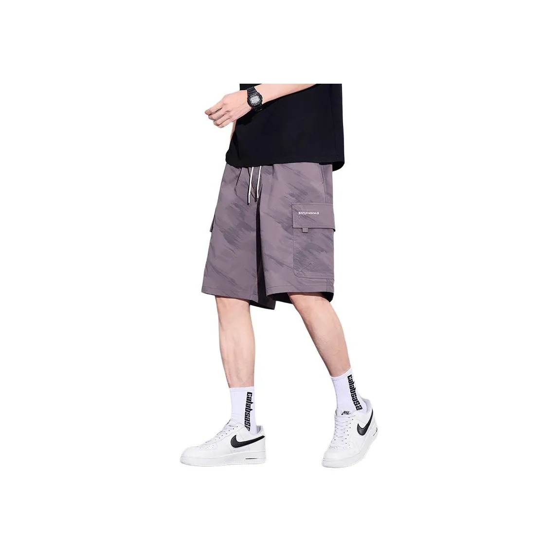 Menglaini Casual Shorts Unisex Purple[Lightweight And Breathable]