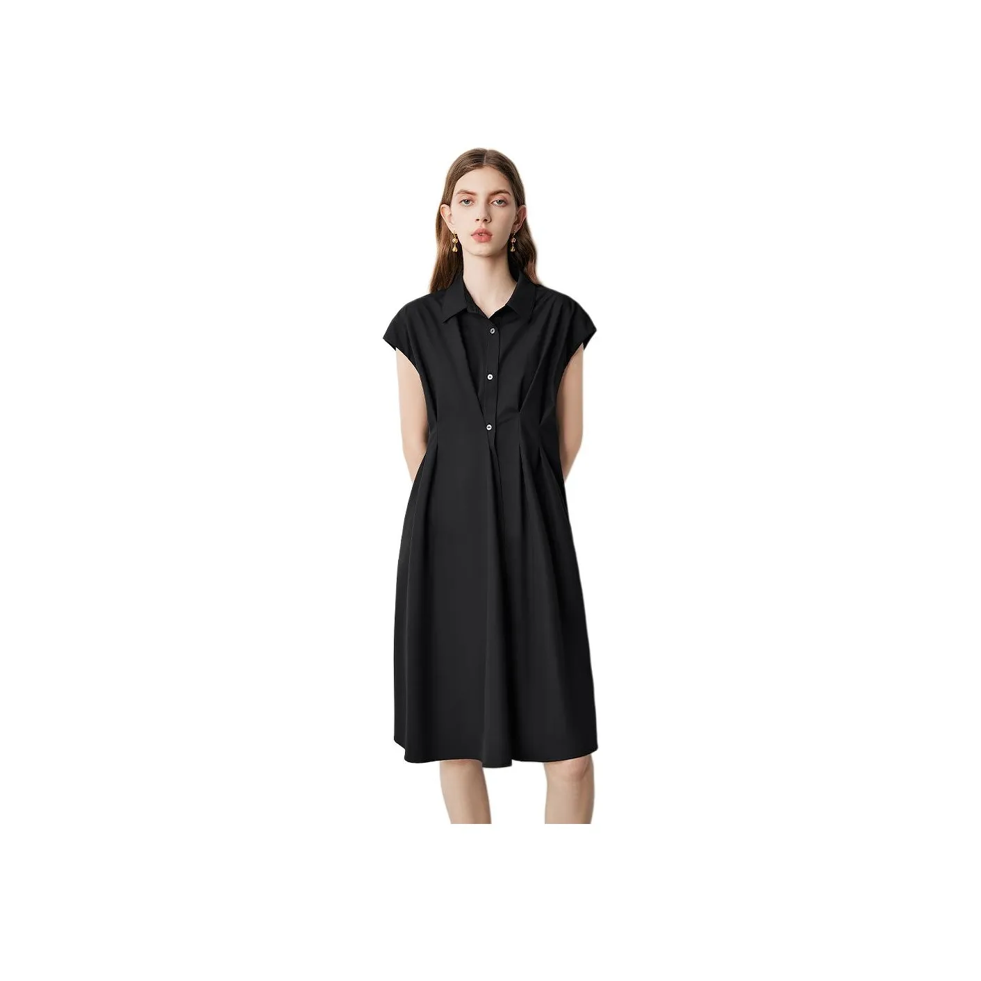 Initial Language Sleeveless Dress Women's Black