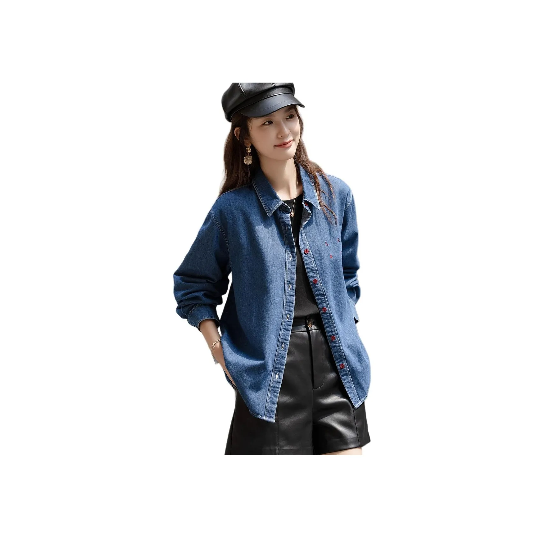 Dme Джинсовый синий Женские рубашки