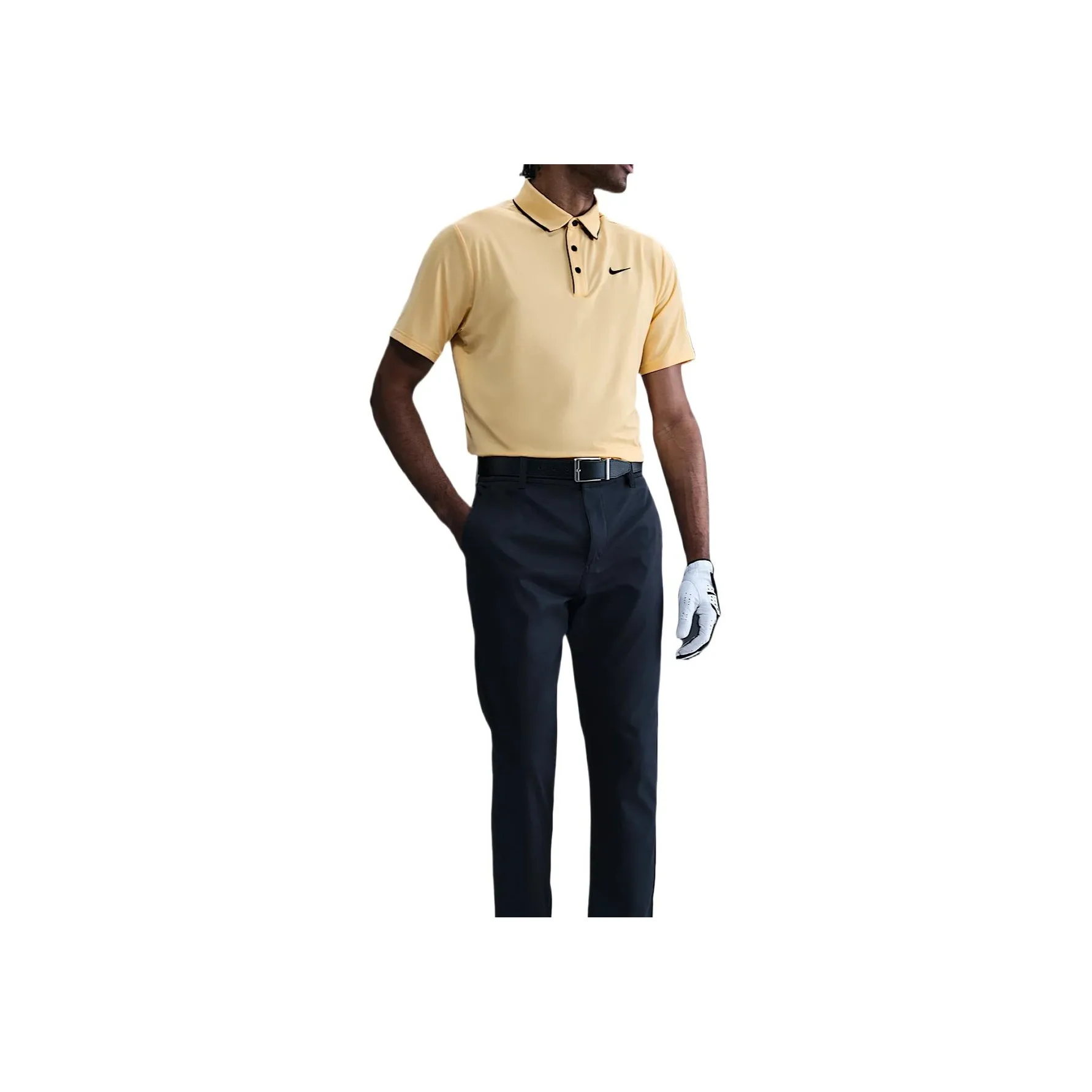 nike Dri FitSwoosh SS25 Гольф Одежда Мужская Нефритово-Желтый Золотой Черный