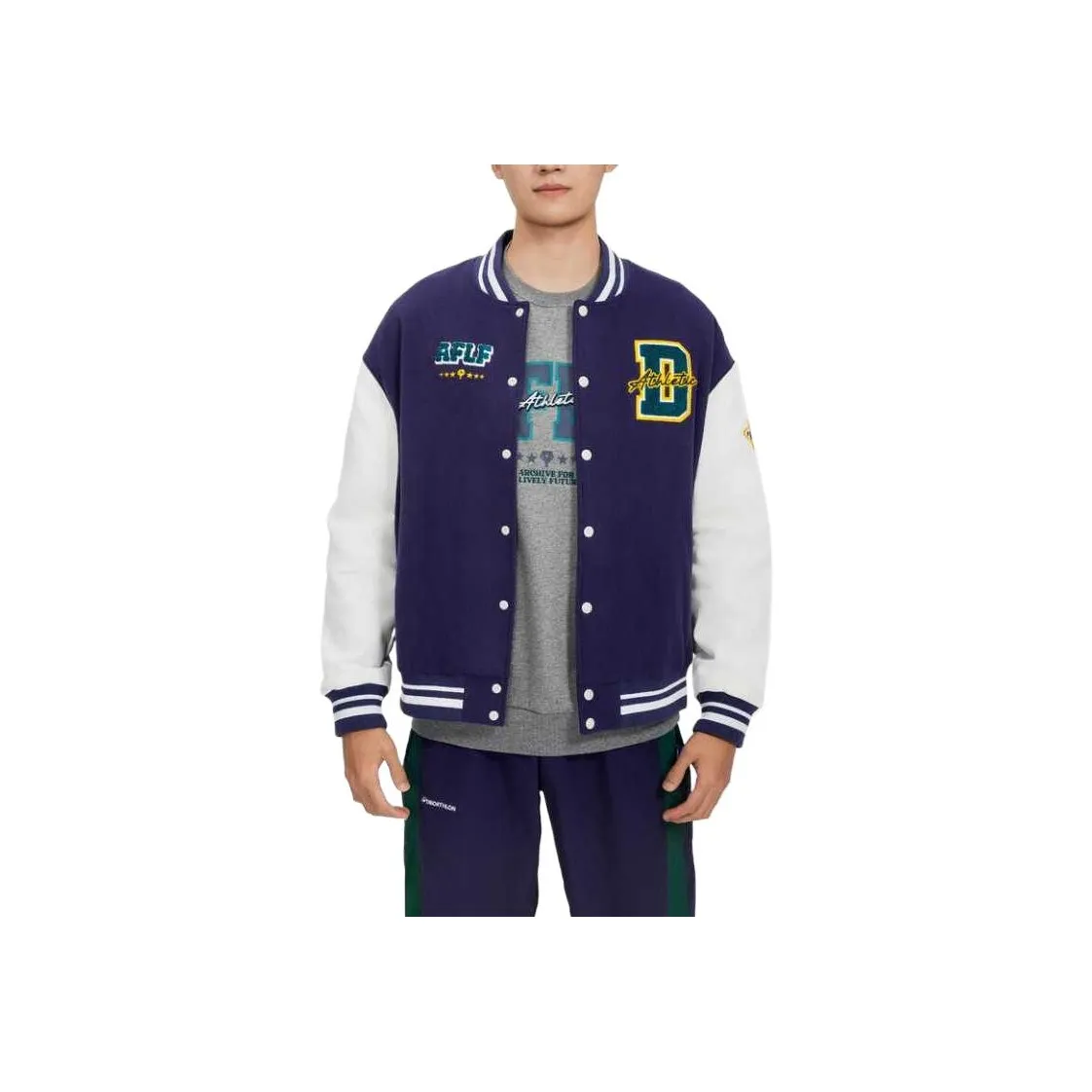 DECATHLON BACK TO 80S Baseball Jacket Unisex Night Purple