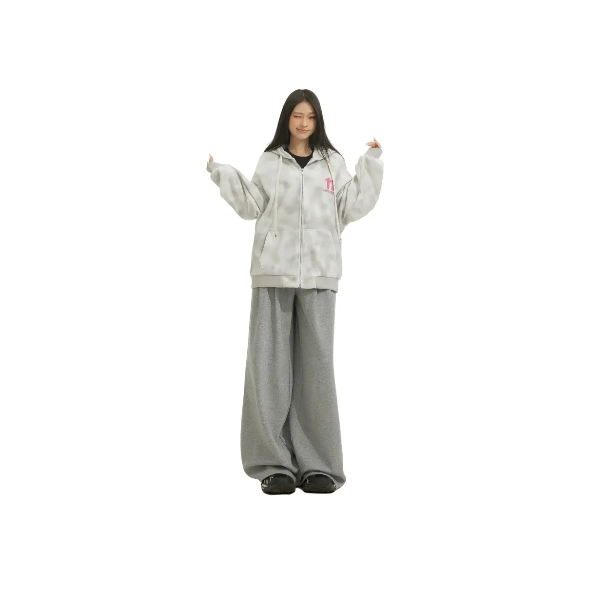 Jenna Chun Sweatshirt Set Women's Gray White