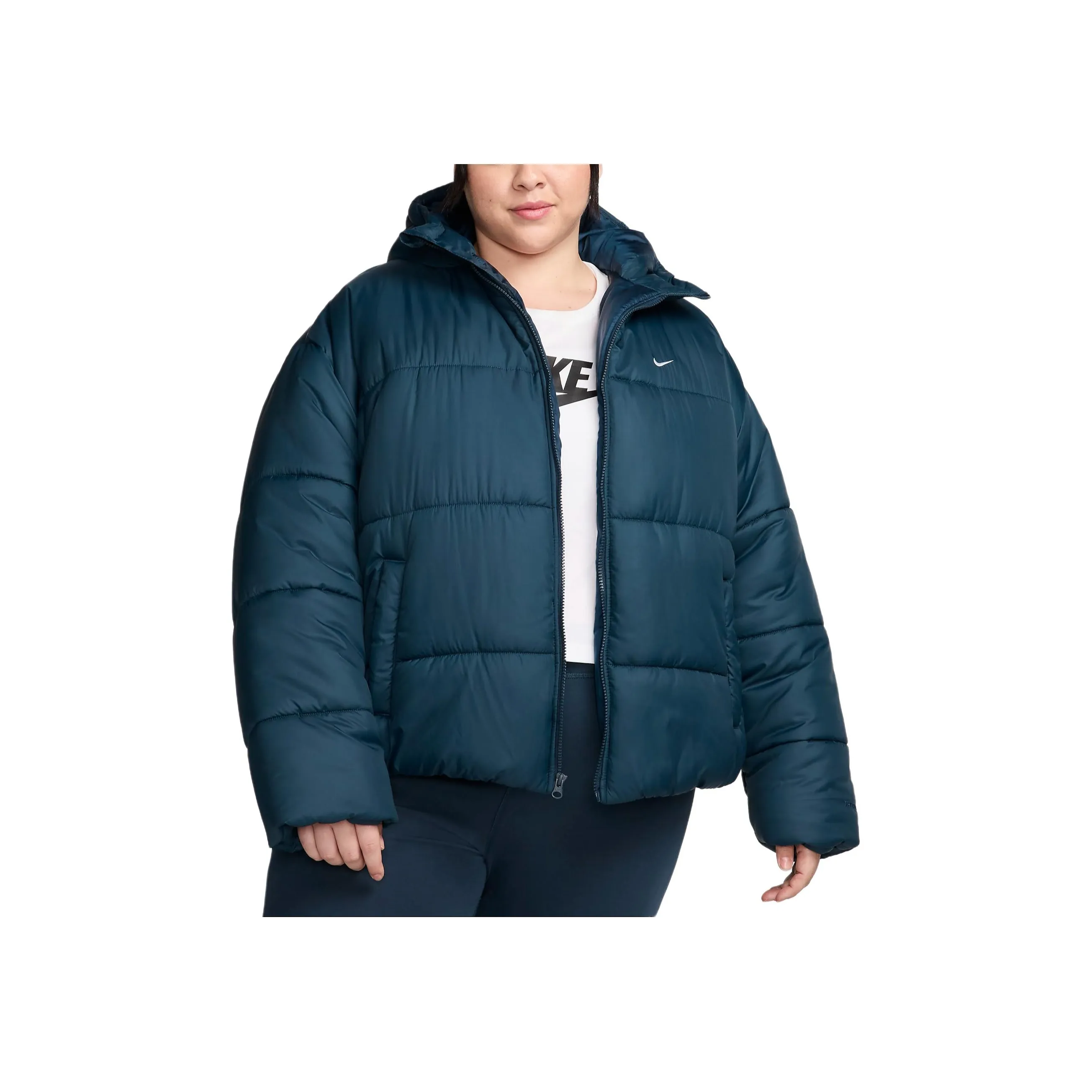 Nike Sportswear Classic Puffer Women's Therma FIT Loose Hooded Jacket Plus Size