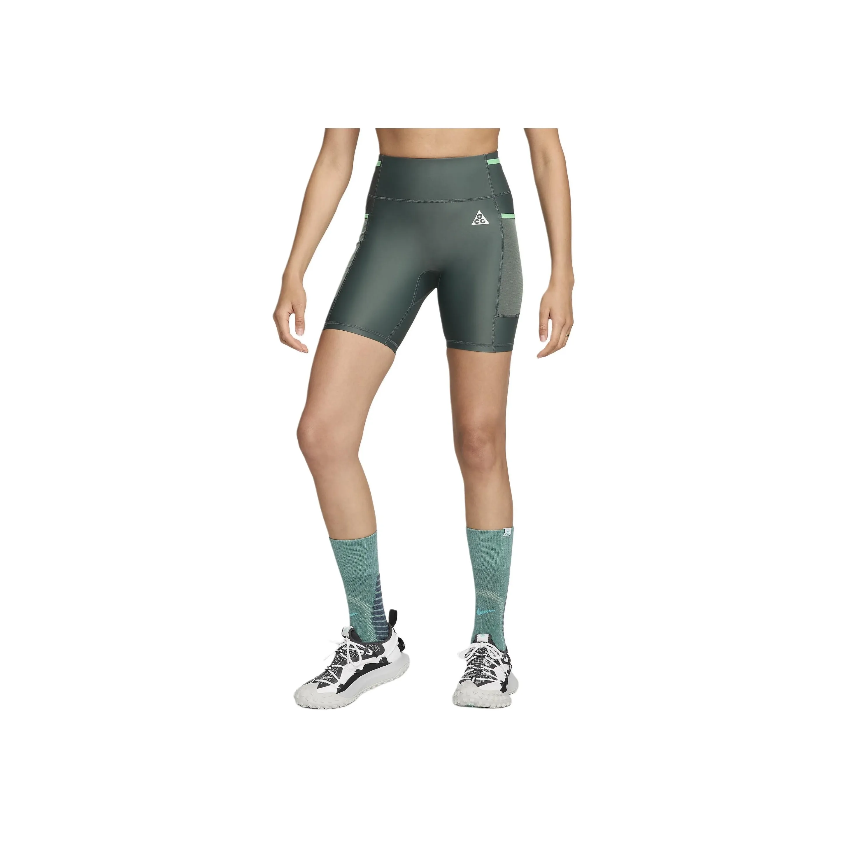 Nike 'White Rapids' Women's Dri FIT Adv Mid Waisted 7' Biker Shorts With Pockets