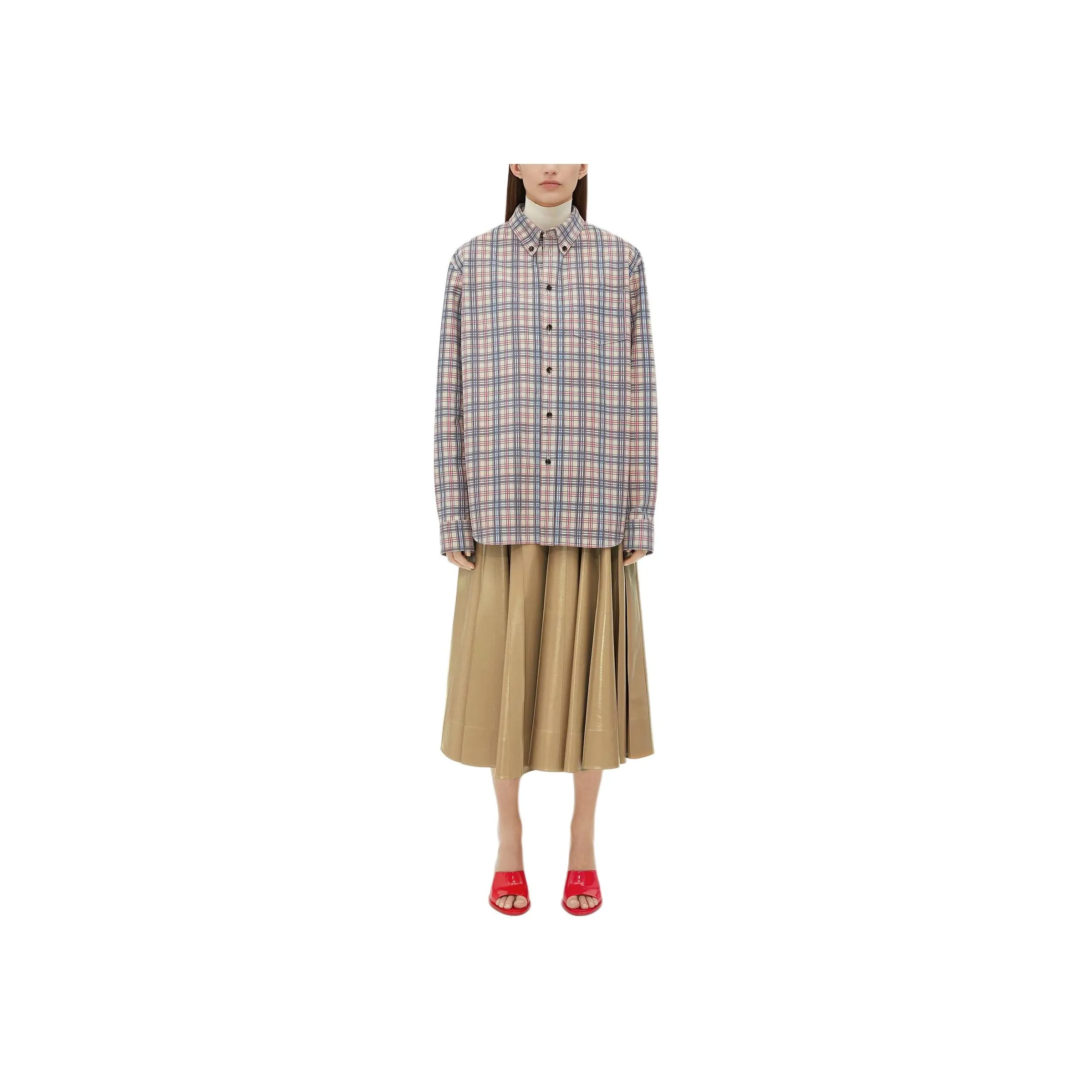 Bottega Veneta Printed Leather Checked Jackets & Coats Women's Birch