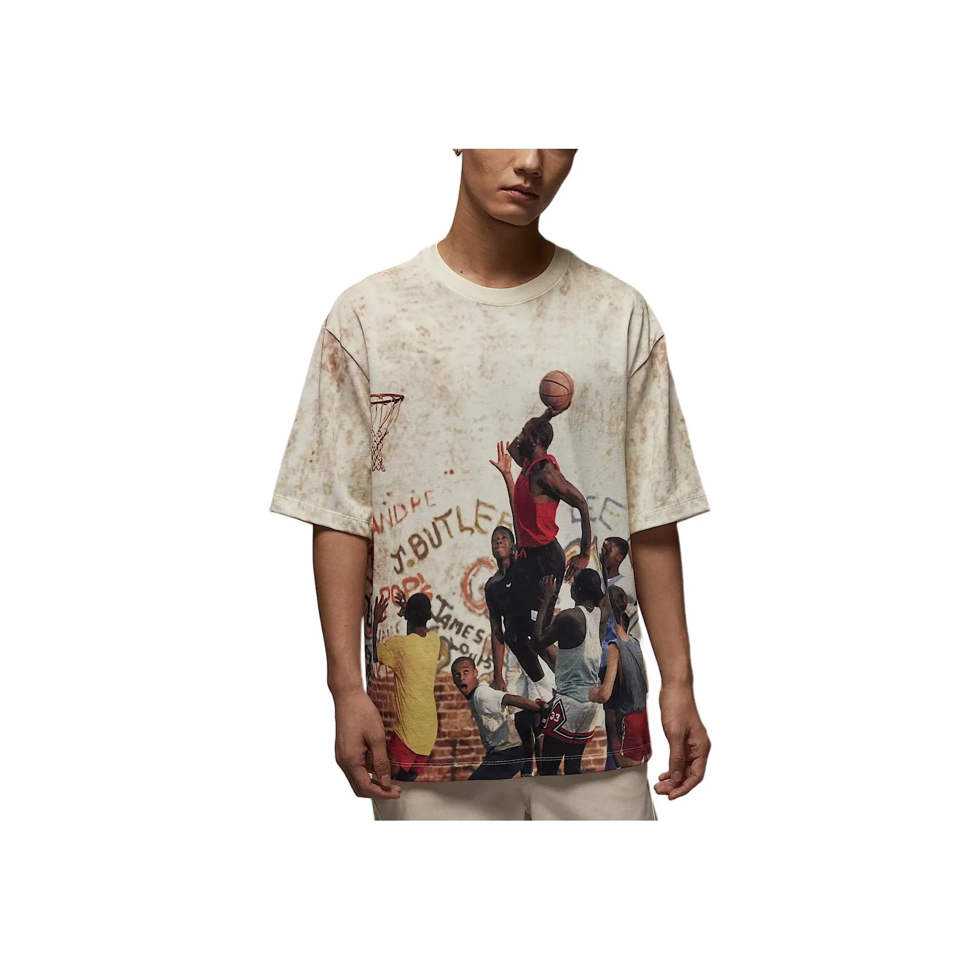 Jordan 85 T Shirts Men Sail White/Legend Light Brown/Stone Red