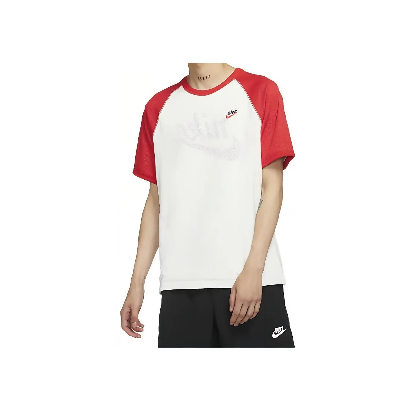 Nike T Shirts Men's Sail White/Colored Oat/University Red